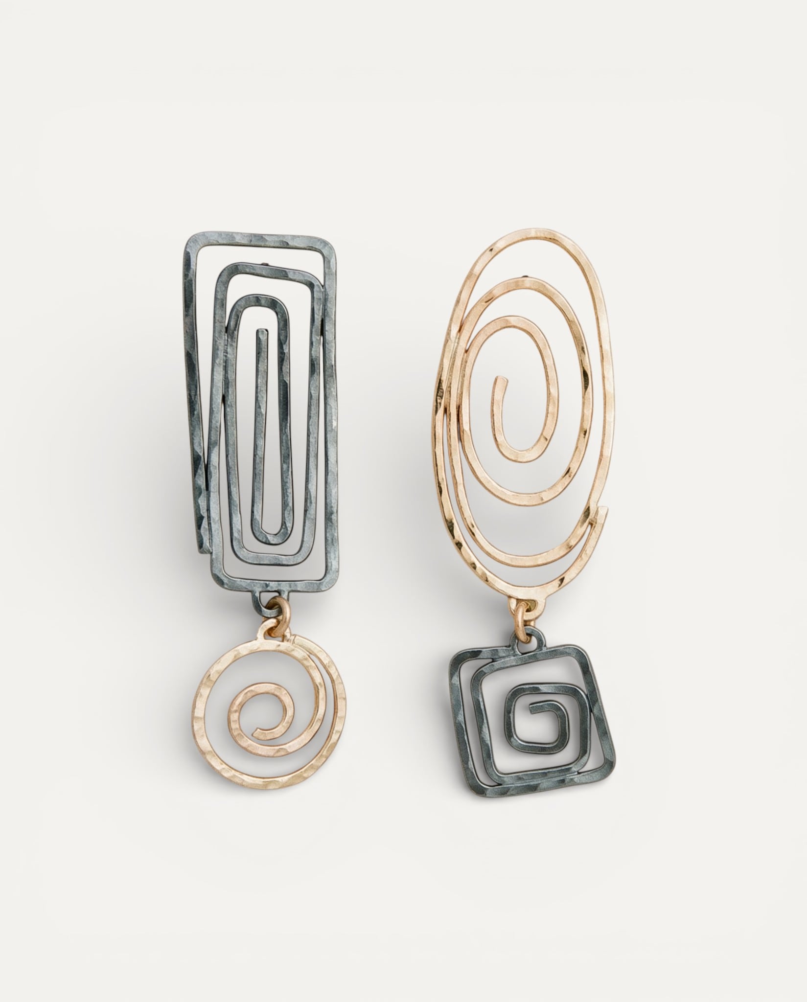 Elegant Gold and Silver Earrings