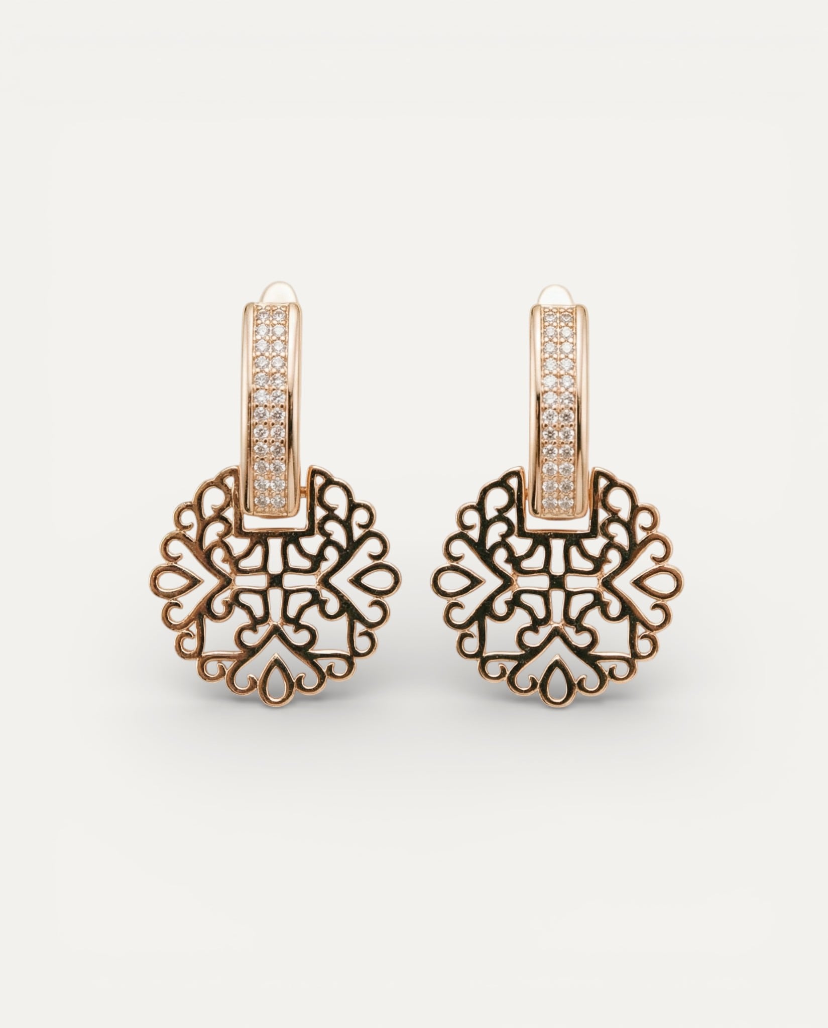 Elegant Gold Mandala Earrings