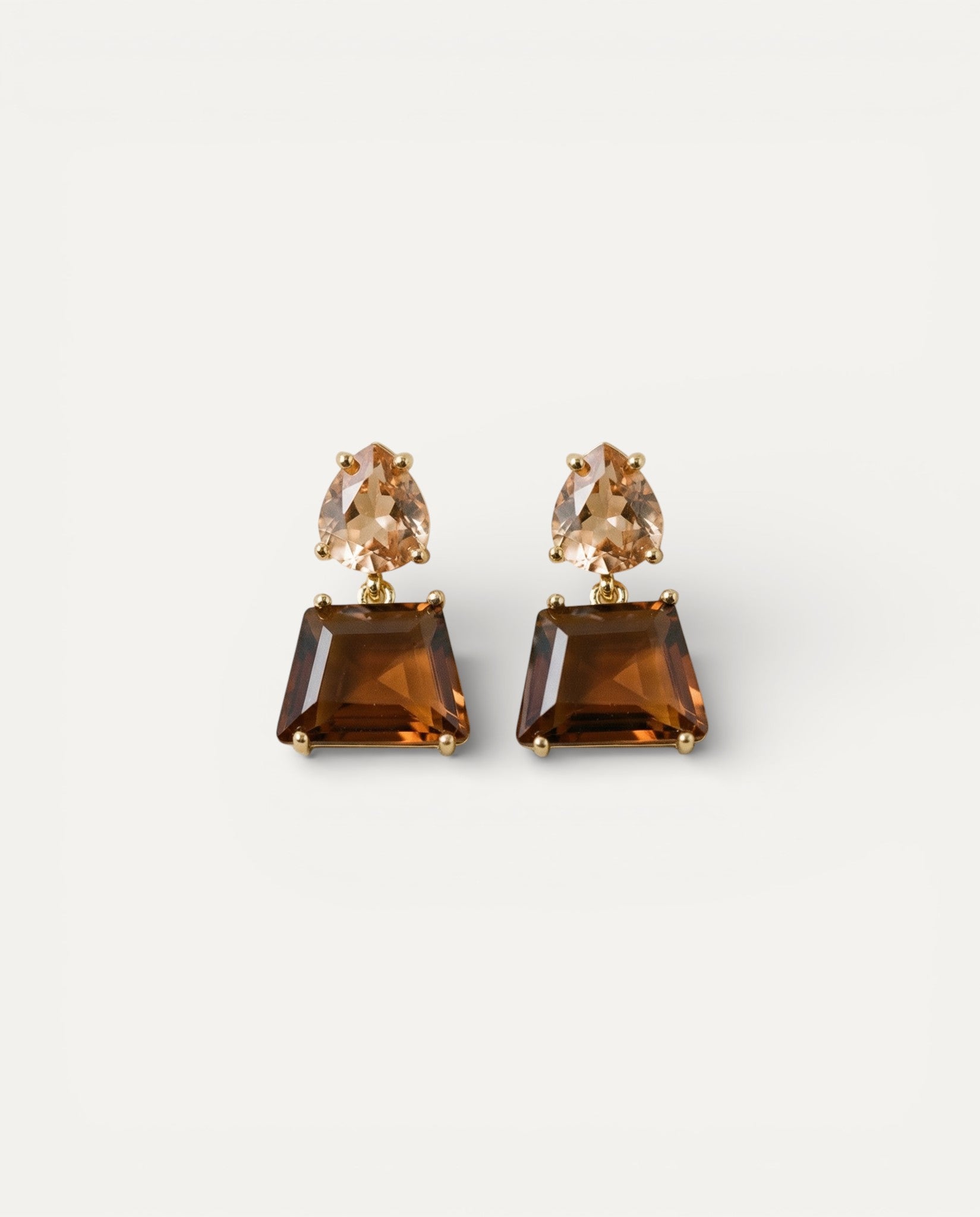 Elegant Gold Desert Crystal Earrings