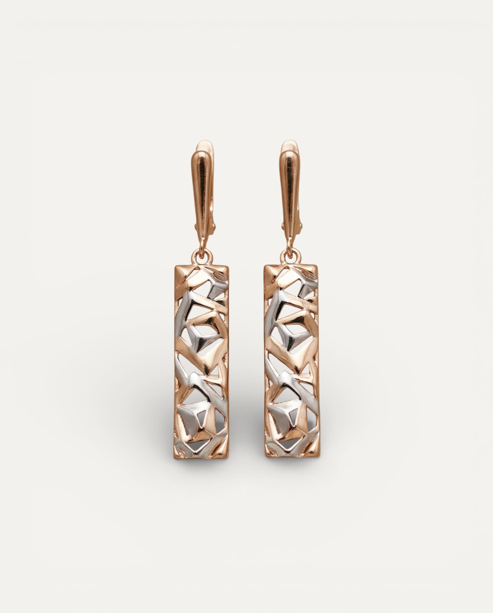 Elegant Rectangular Gold Earrings
