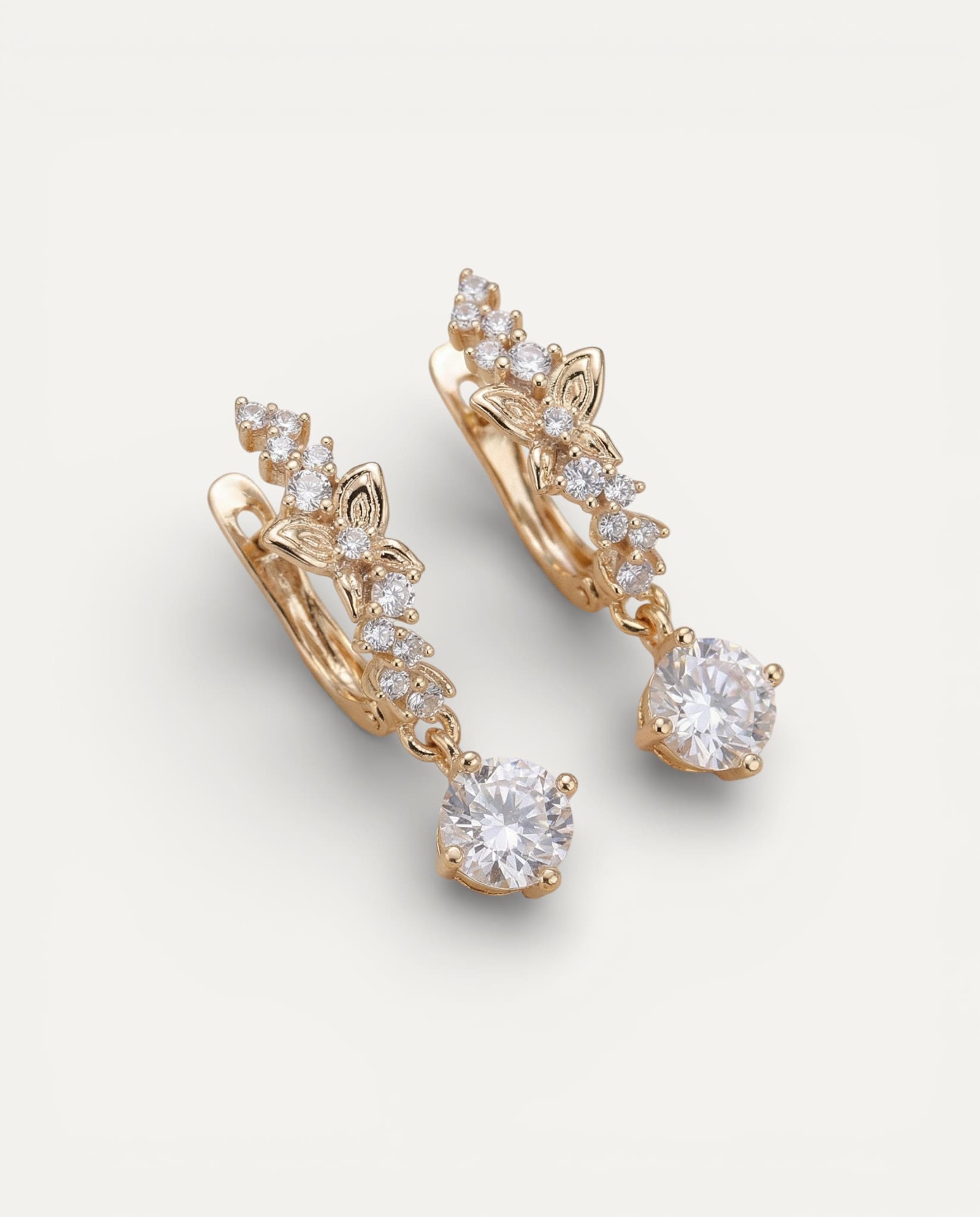 Elegant Gold Cubic Zirconia Earrings