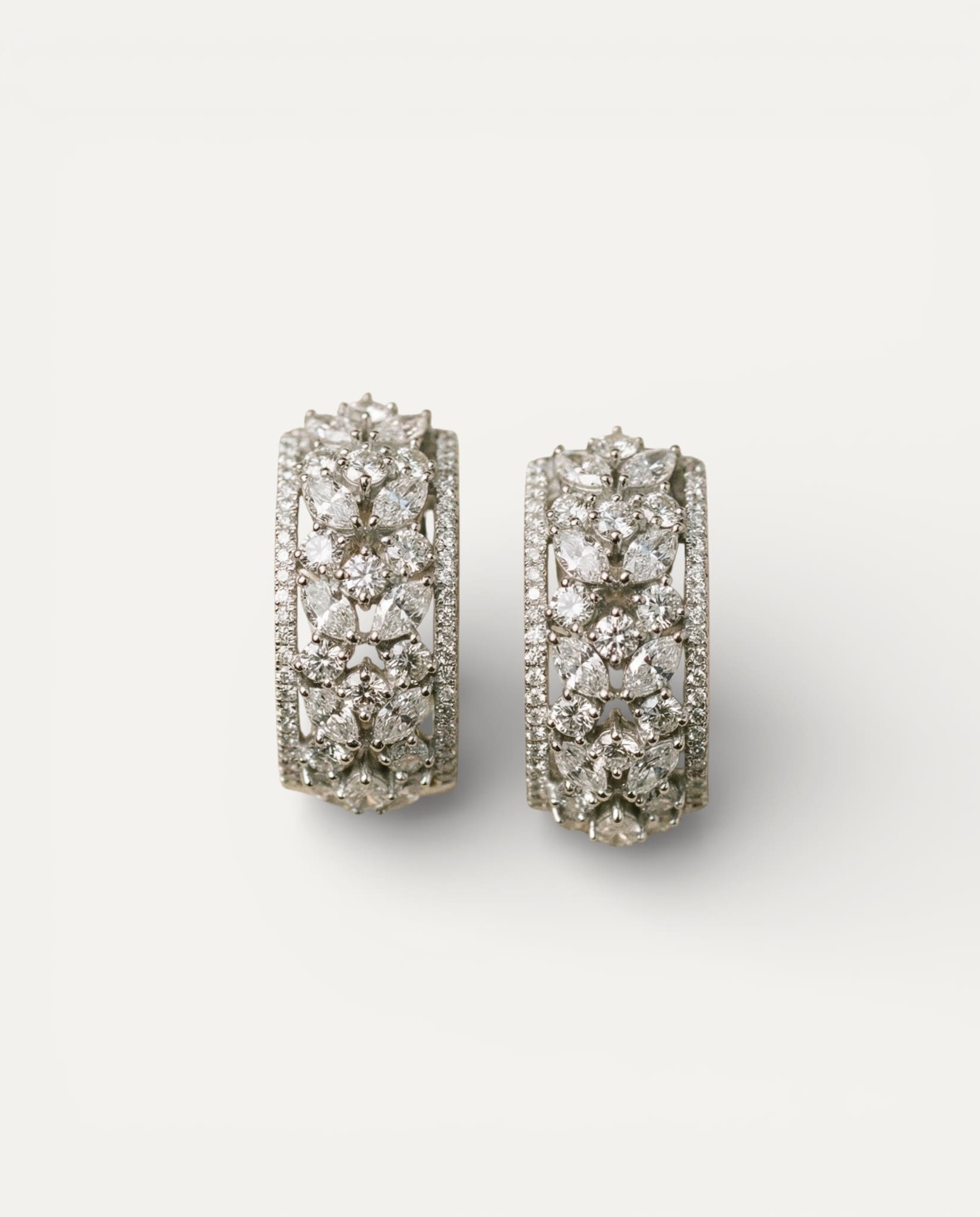 Rectangular Silver Sparkle Earrings