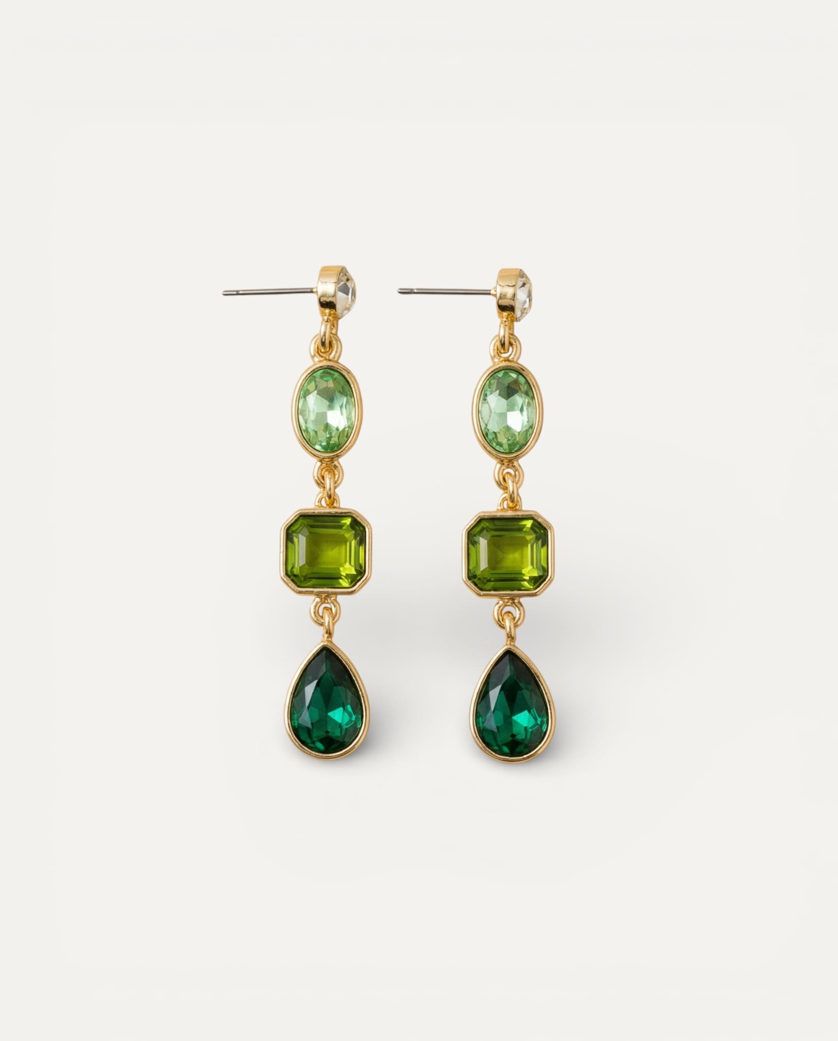 Green Stone Drop Earrings