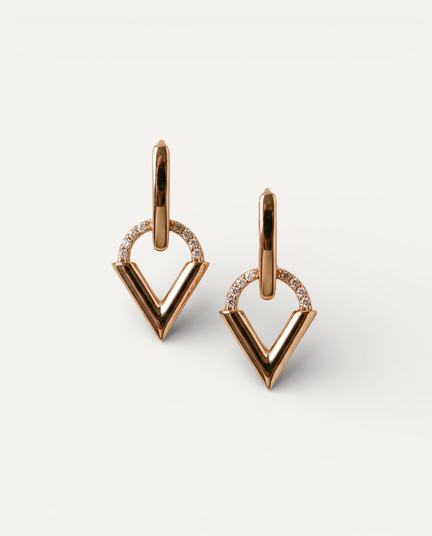 Elegant Gold Triangle Earrings