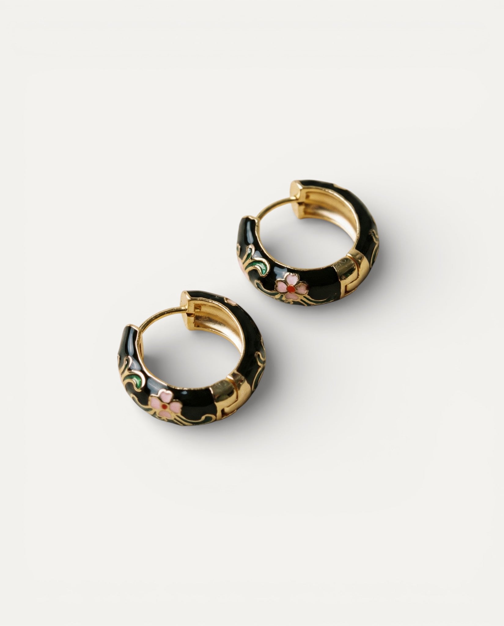 Luxury Black Floral Earrings