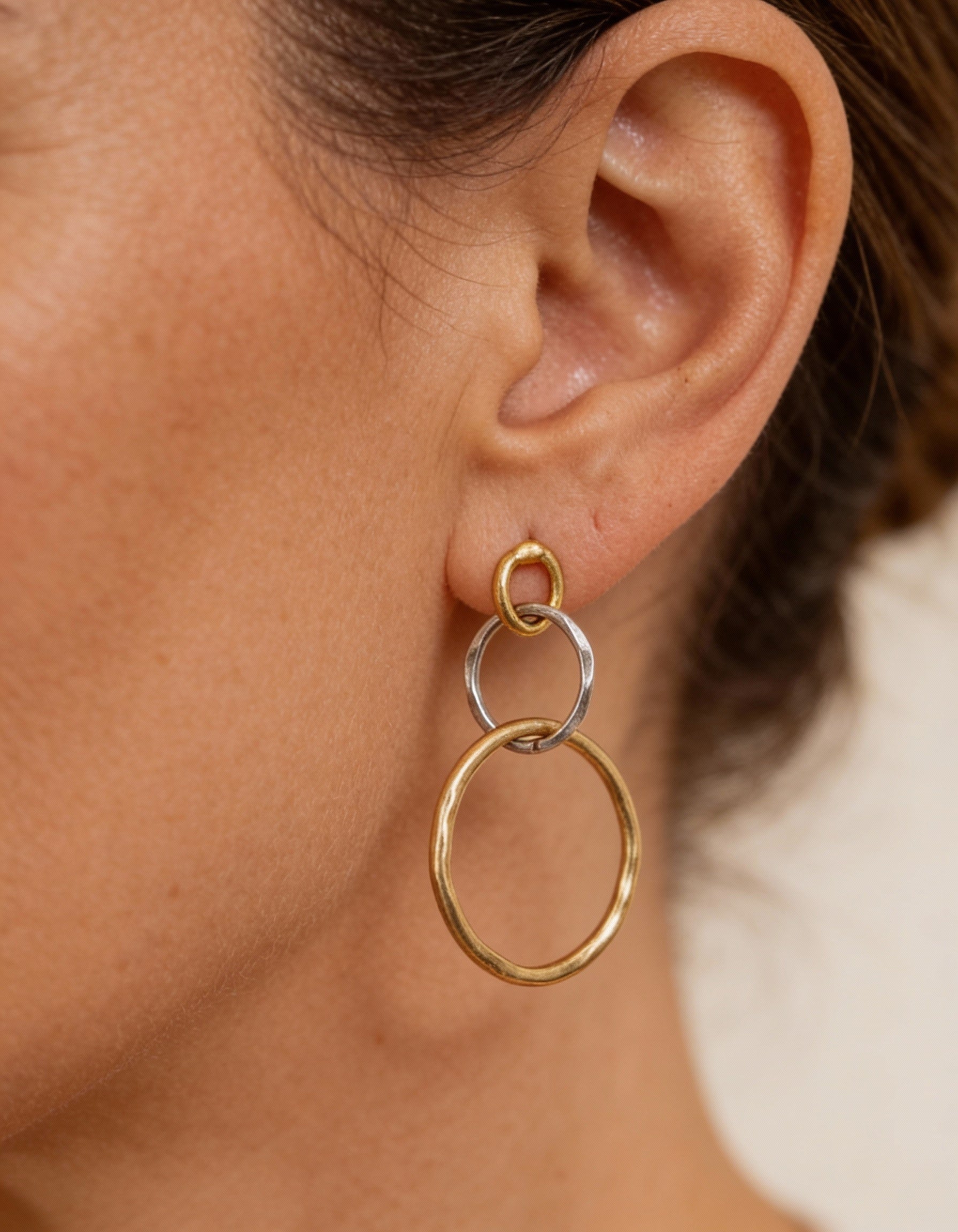 Vintage Gold and Silver Hoop Earrings