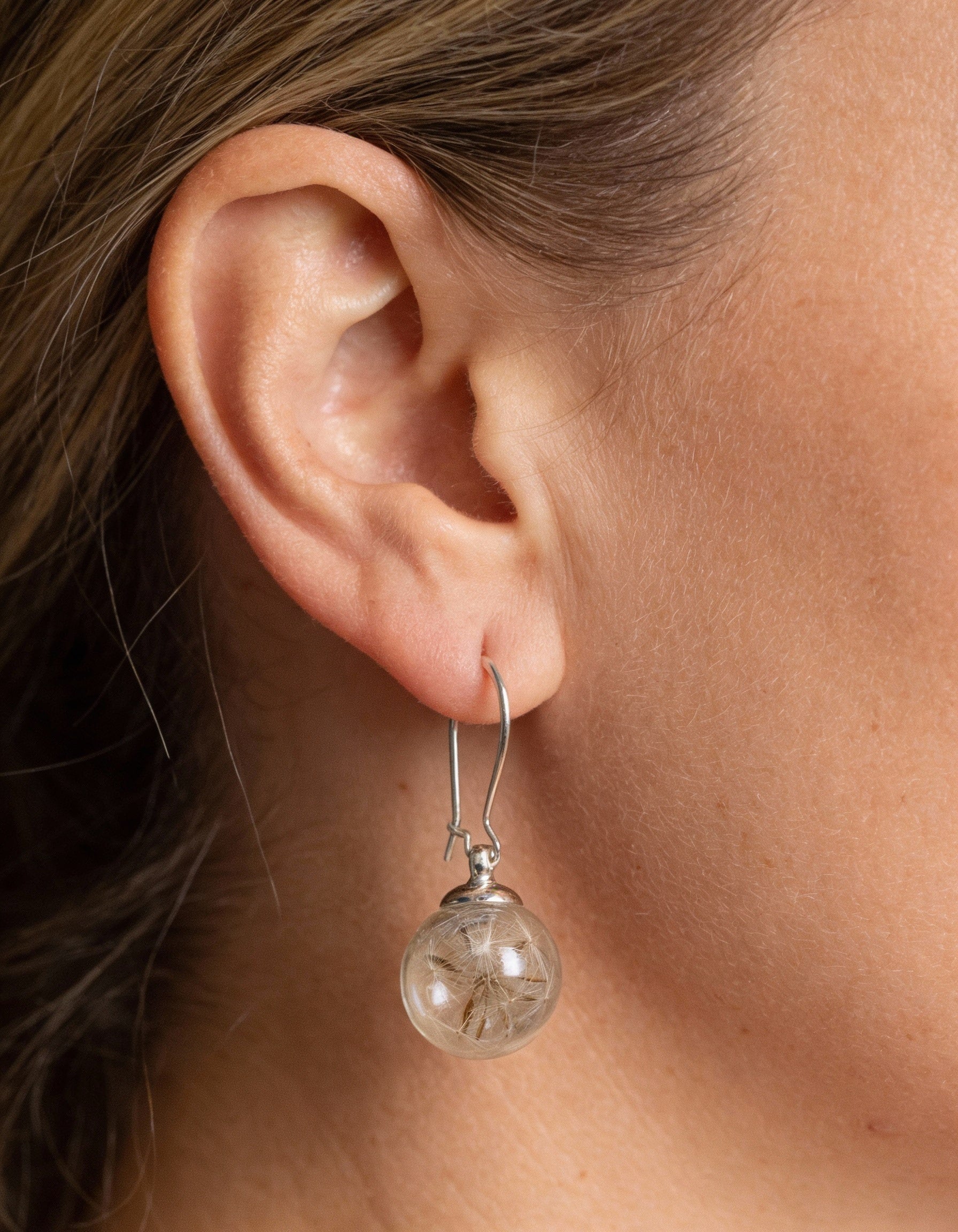 Silver Dandelion Earrings