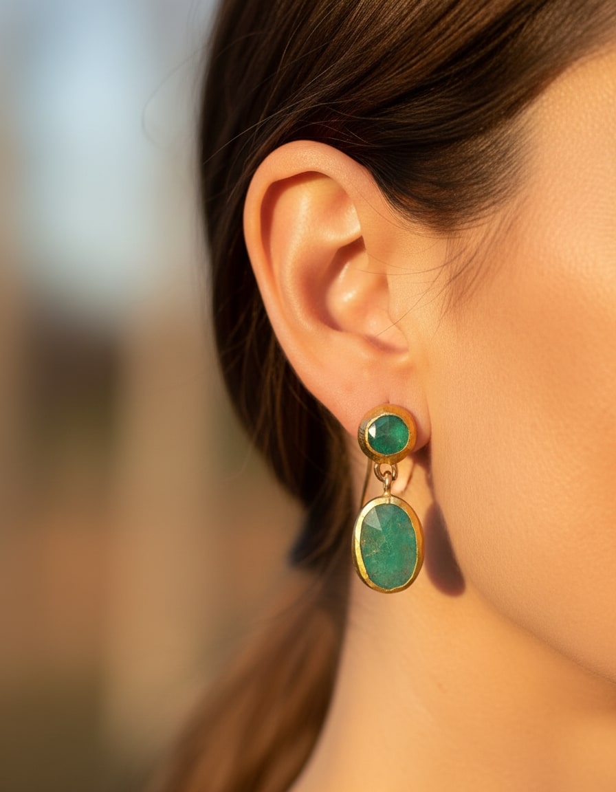 Gold Turquoise Earrings