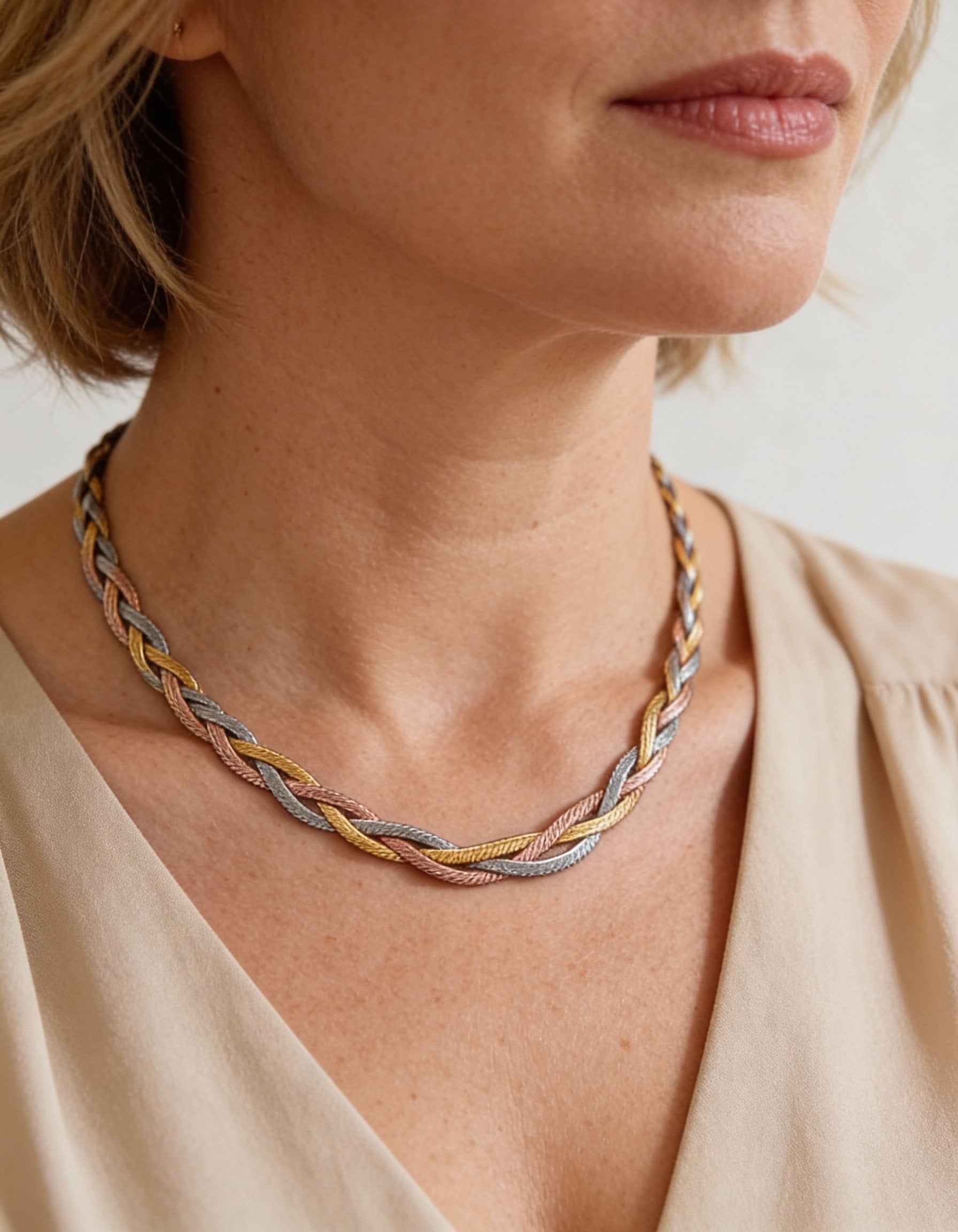 Elegant Gold and Silver Necklace