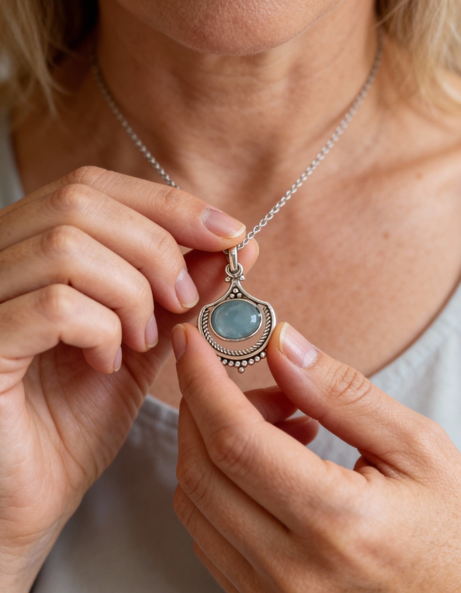 Vintage Green Stone Necklace