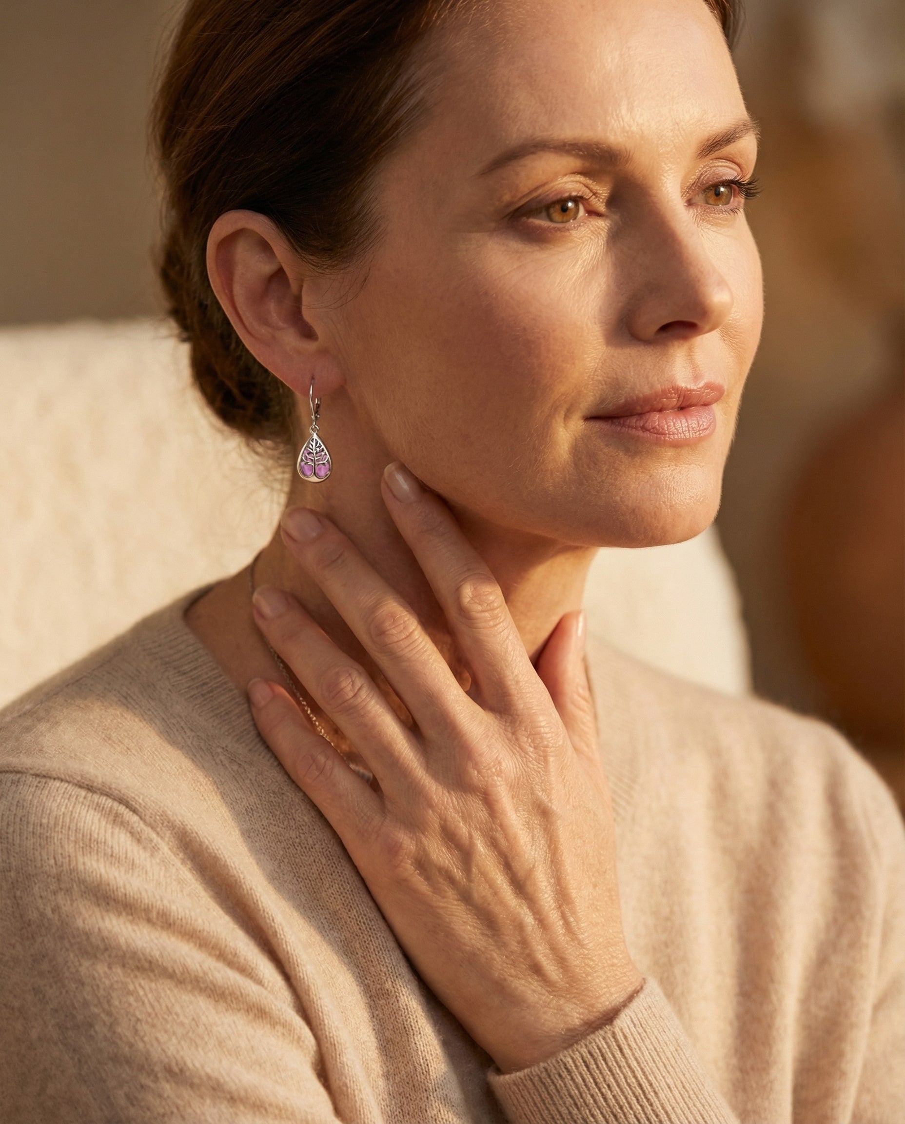 Tree of Life Earrings in Opal and Silver