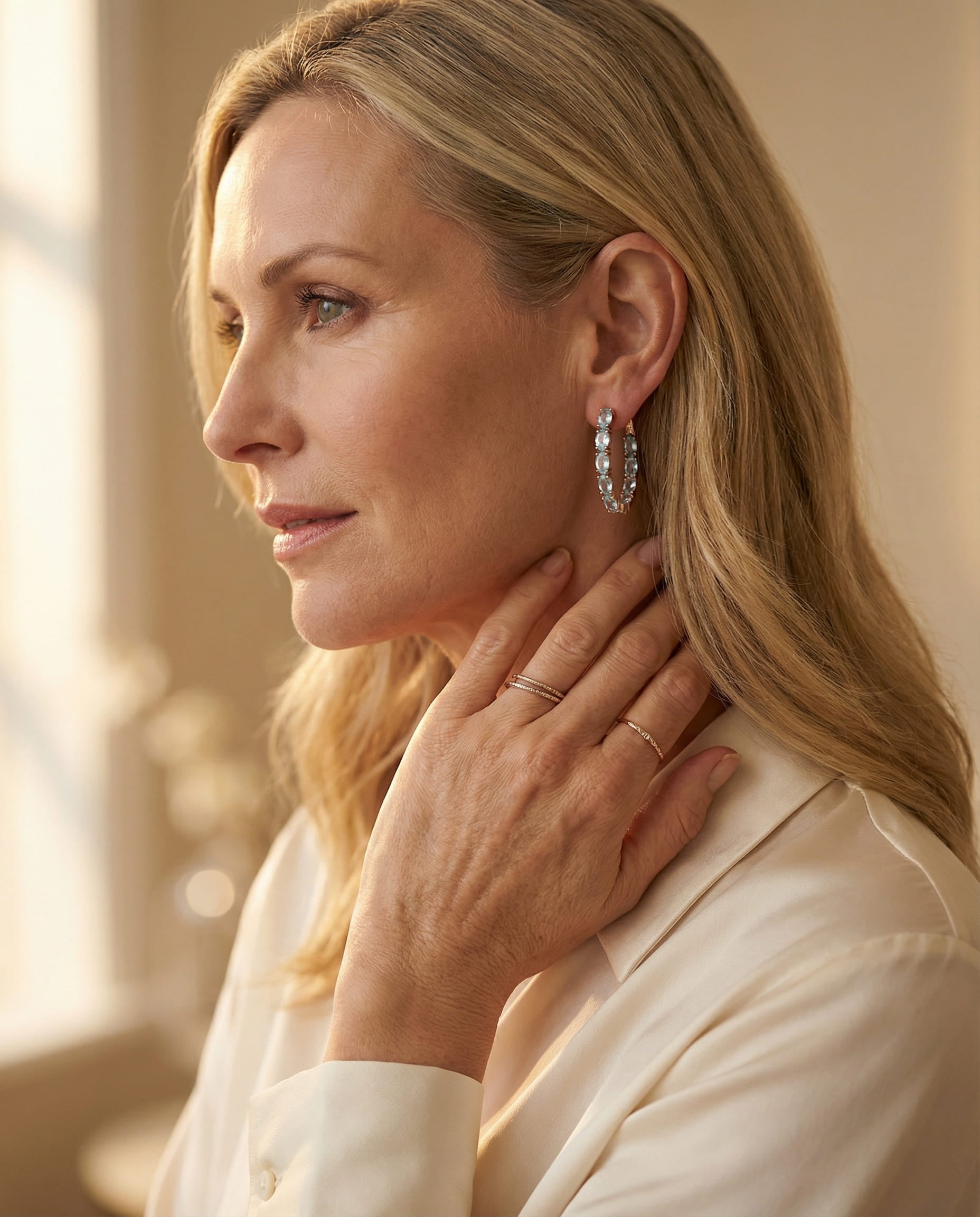 Elegant Turquoise and Cubic Zirconia Gold Earrings