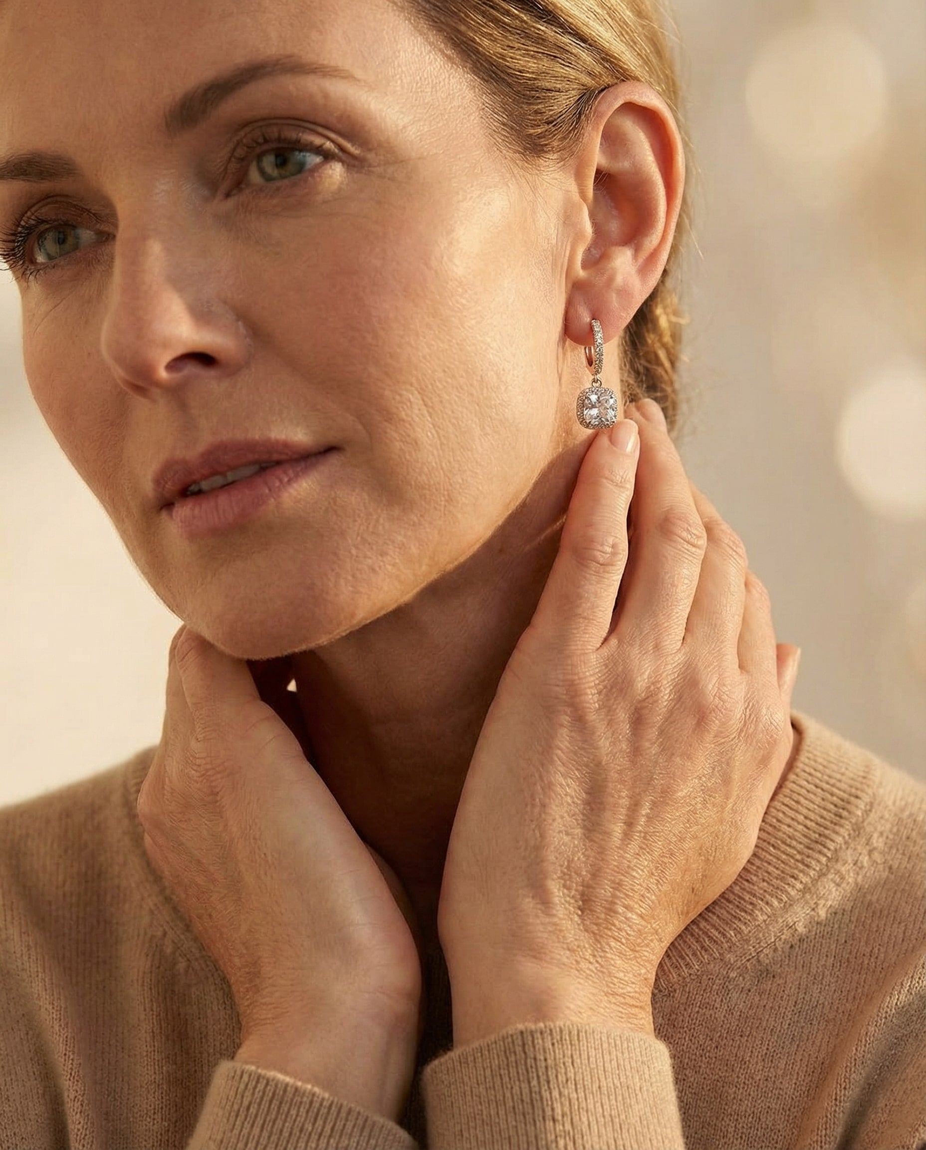 Vintage Silver Cubic Zirconia Earrings