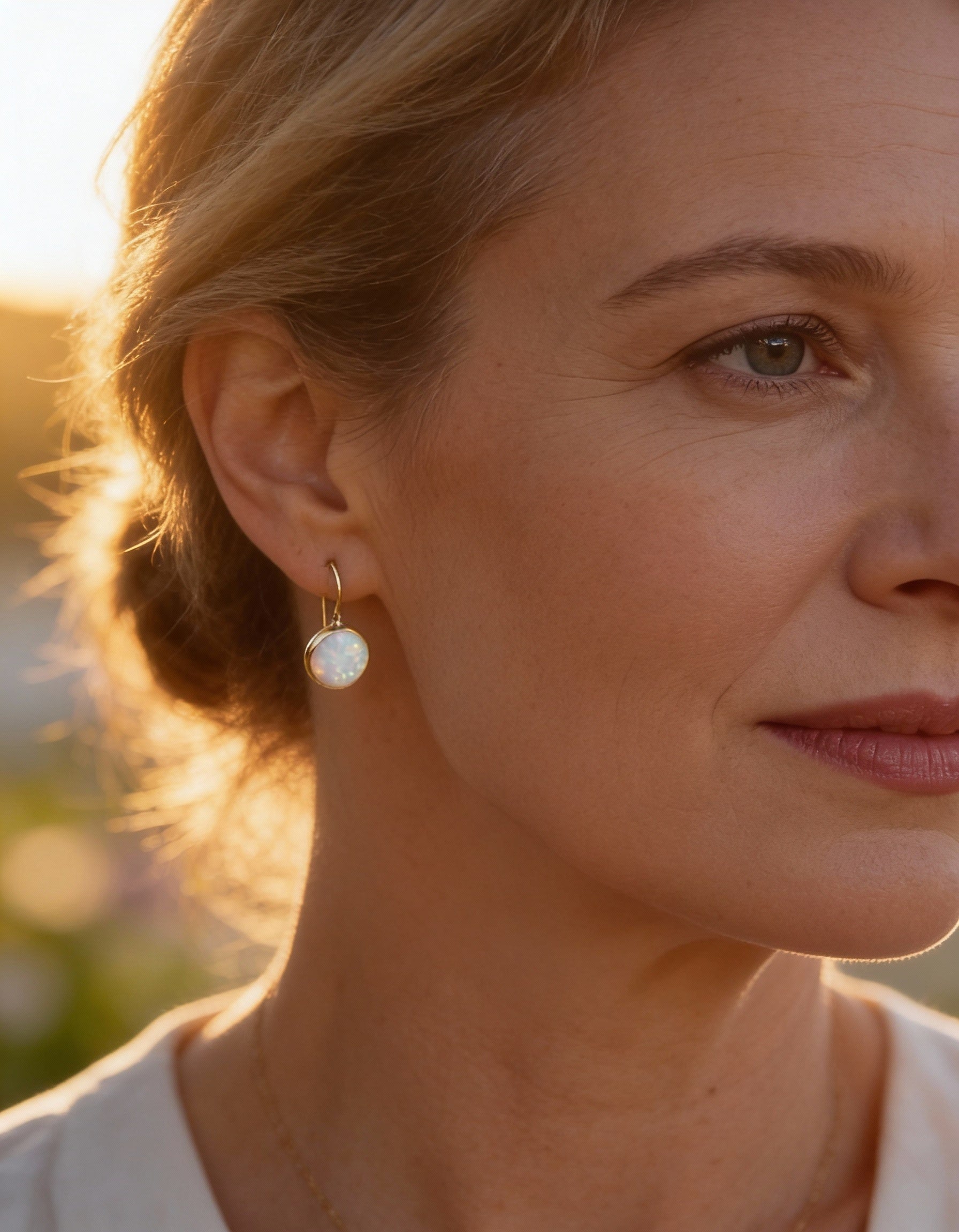 Vintage White Opal Earrings