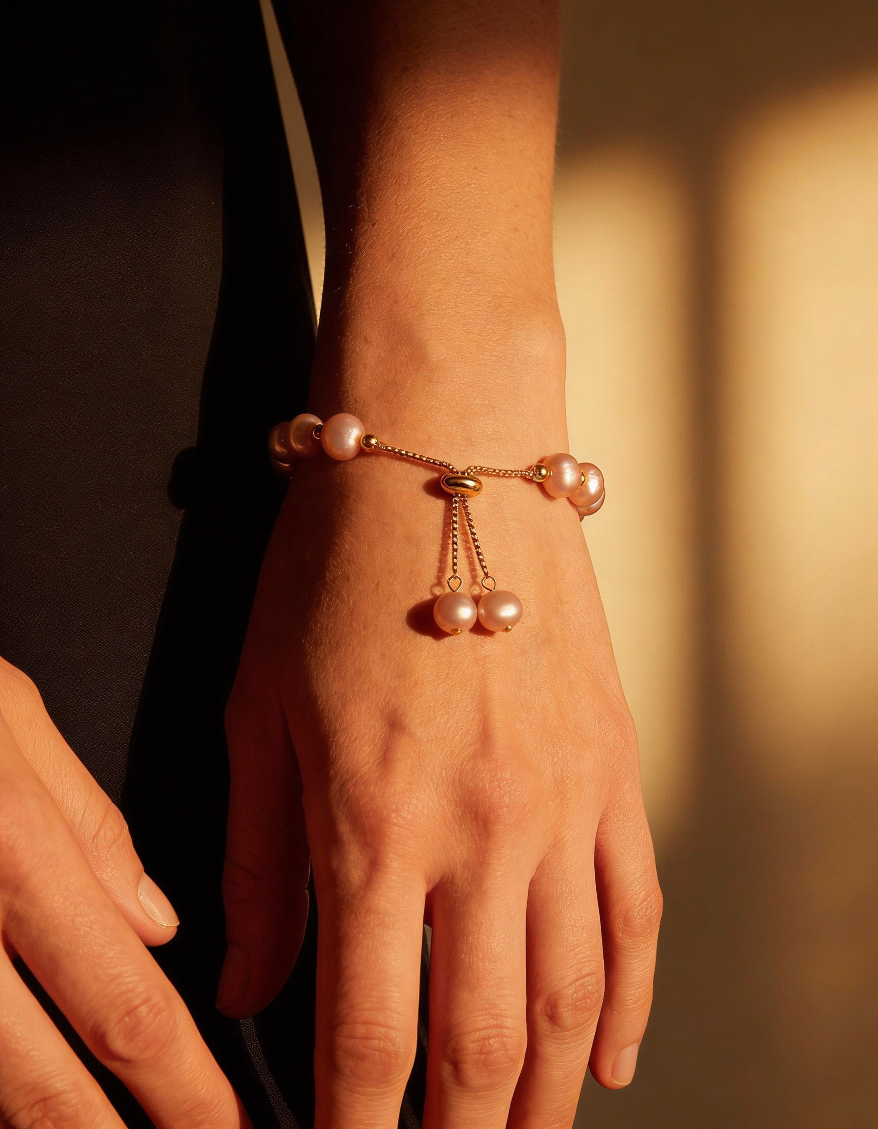 Pink Pearl Gold Bracelet