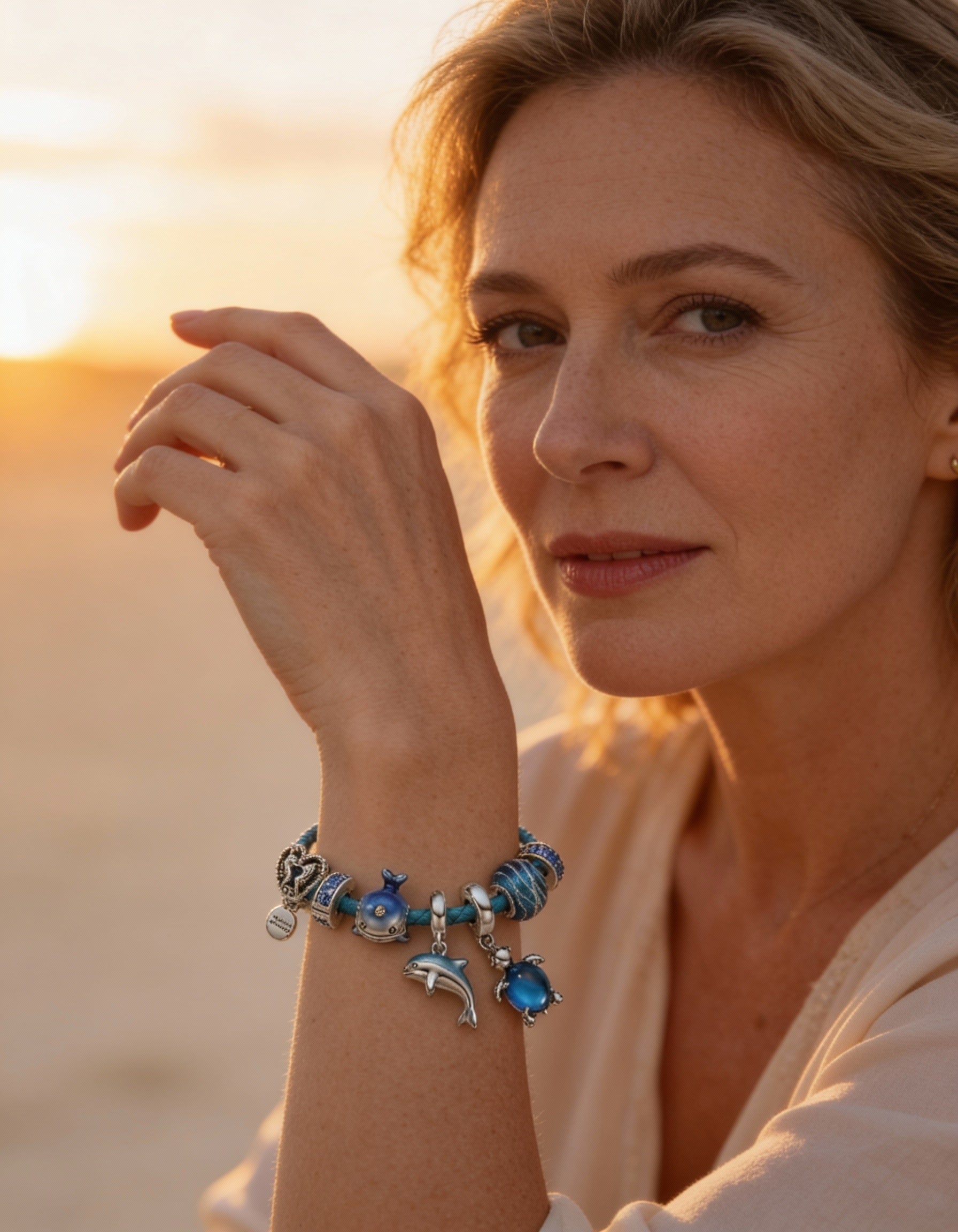 Ocean Bracelet + Included Silver Leather Charms