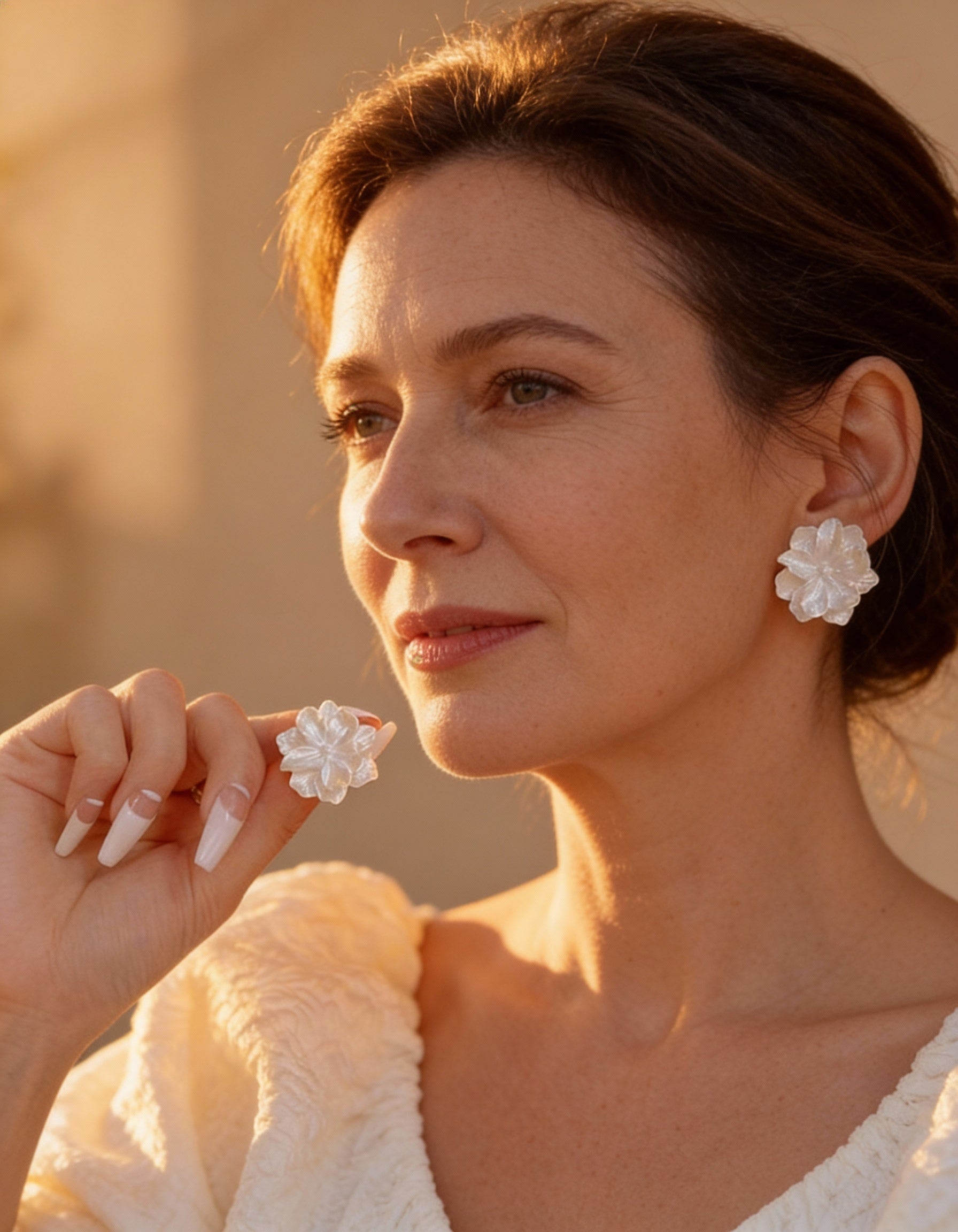 White Petal Earrings