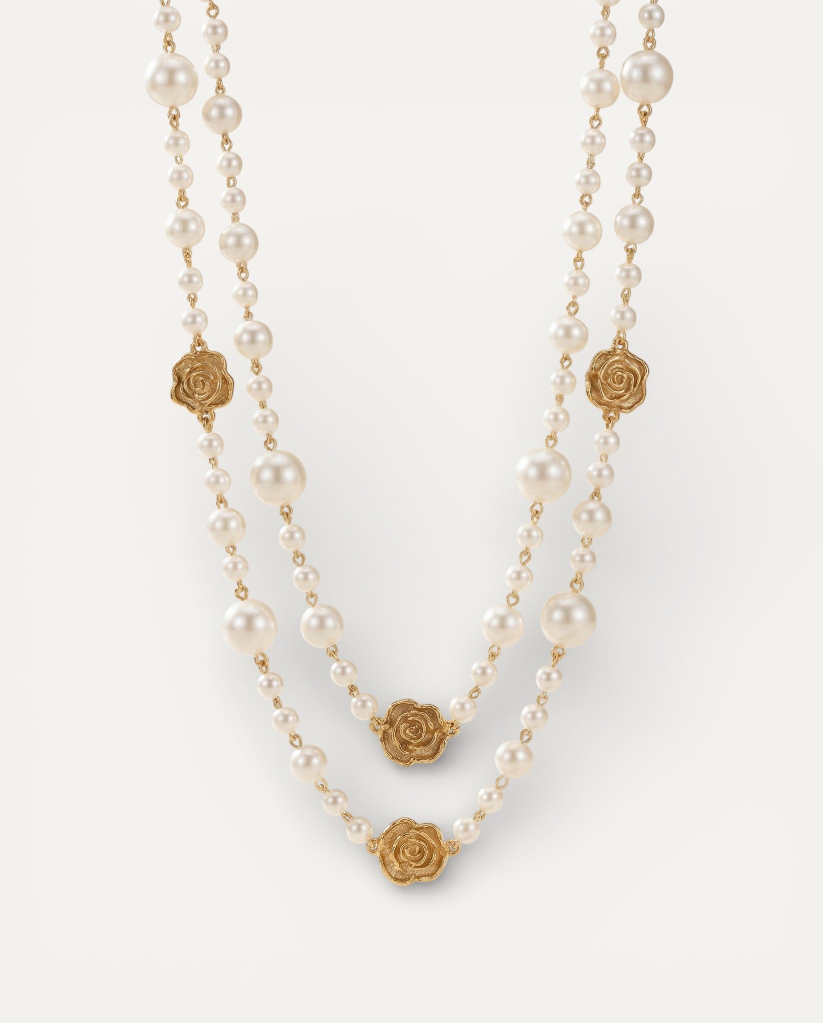 Elegant Gold Pearl Necklace