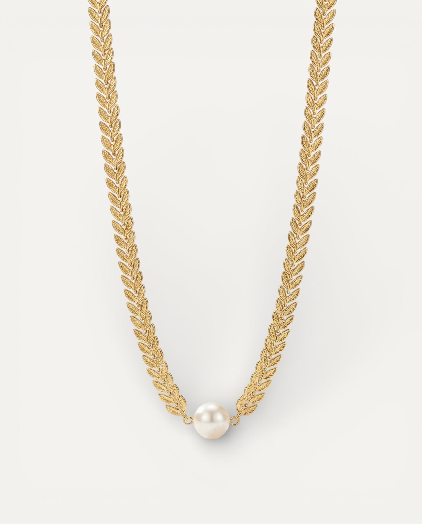 Greek Gold Pearl Necklace