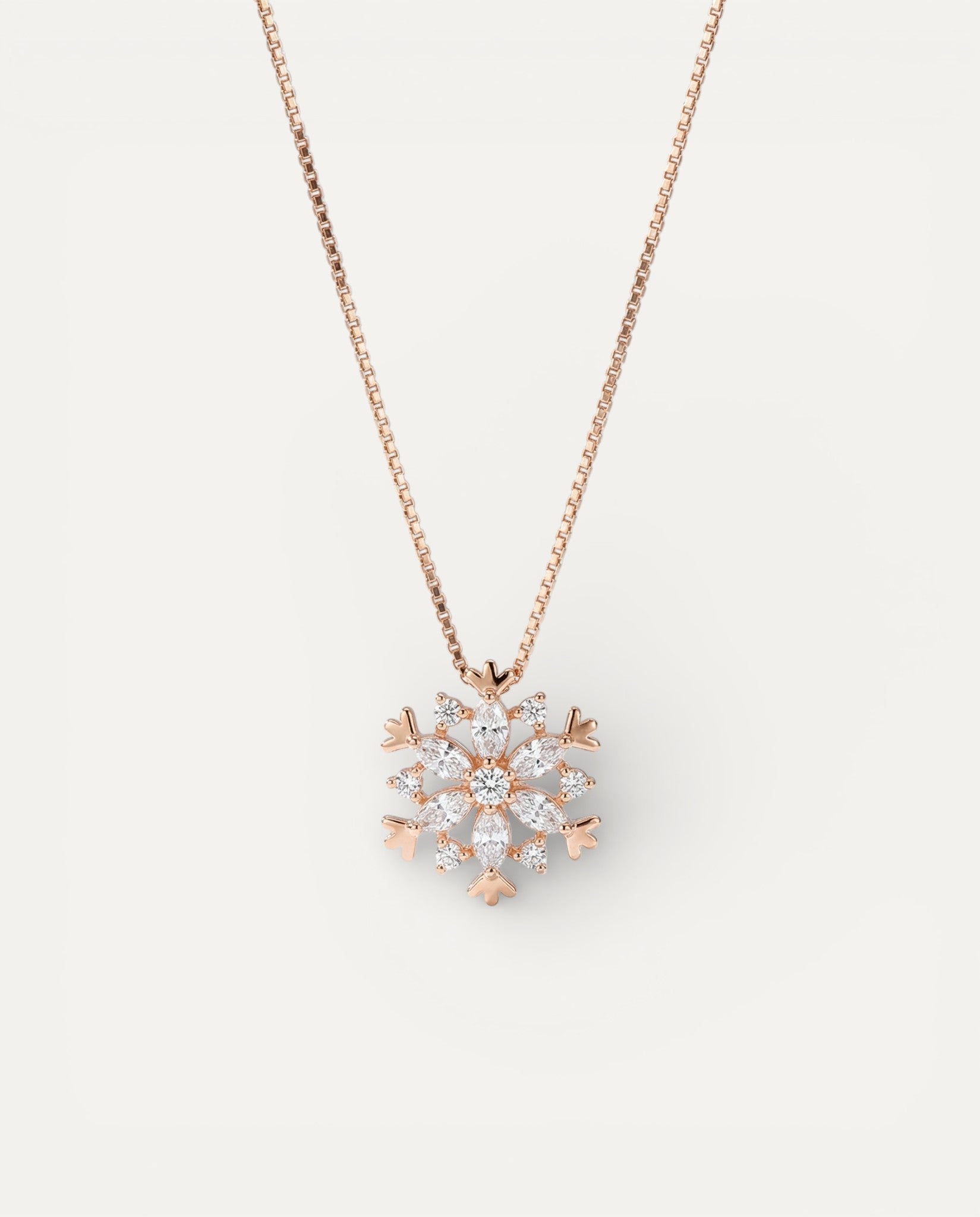 Gold and Silver Sparkling Snowflake Crystal Necklace