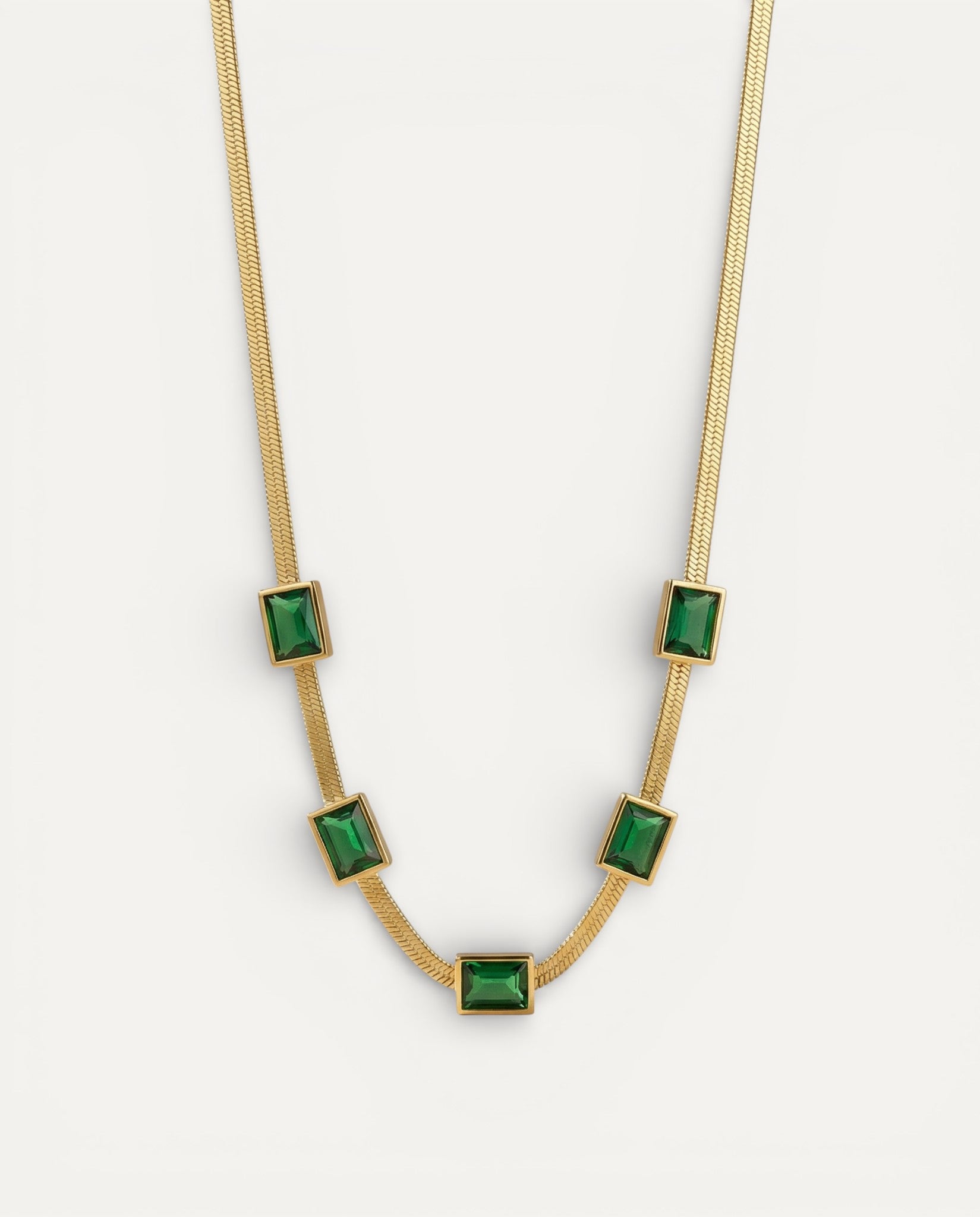 Vintage Green Cubic Zirconia Necklace