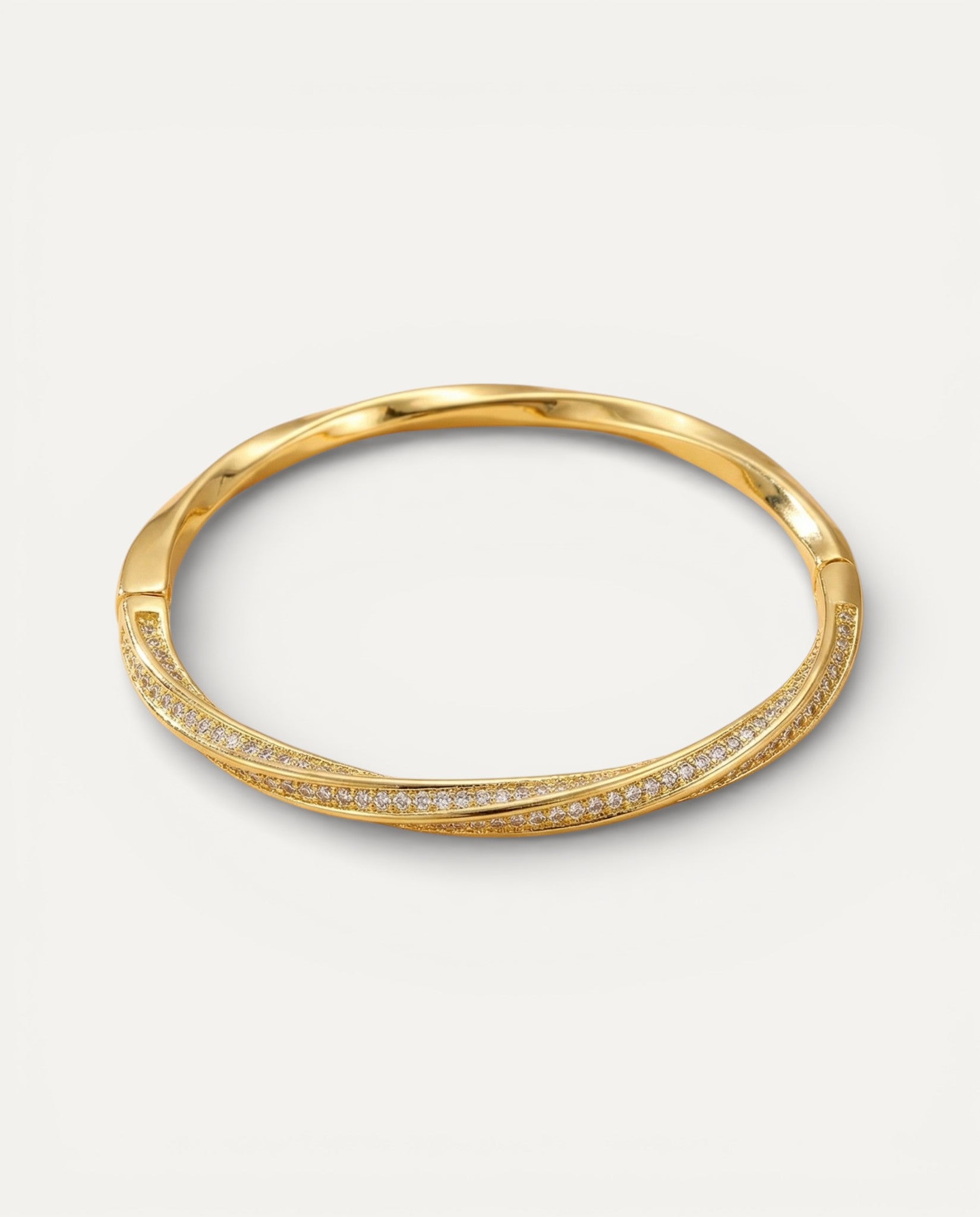 Elegant Two-Row Gold Crystal Bracelet