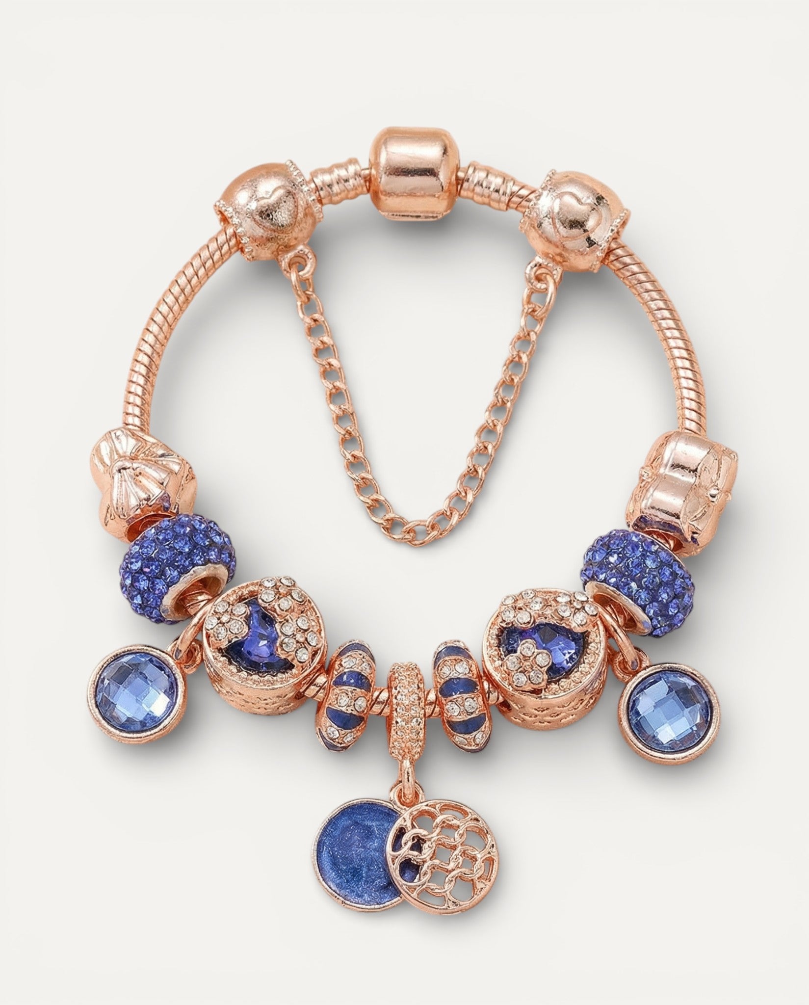 Rose Gold and Blue Crystal Bracelet
