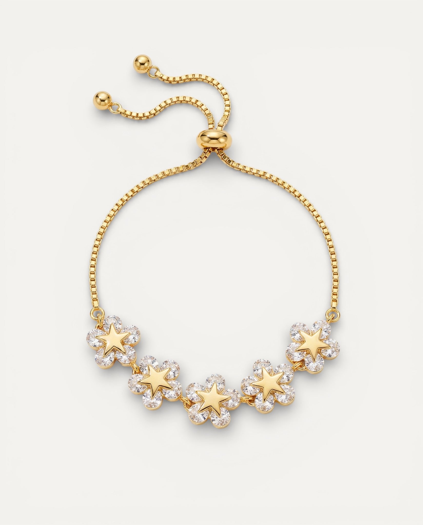 Gold Crystal Daisy Bracelet