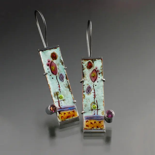 Vintage Antique Enamel Earrings