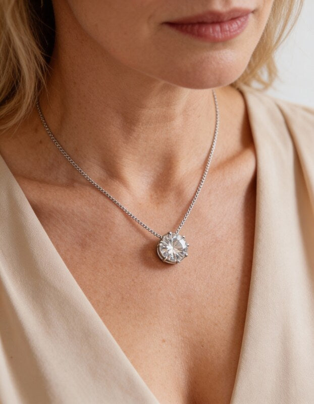 Silver and Cubic Zirconia Necklace