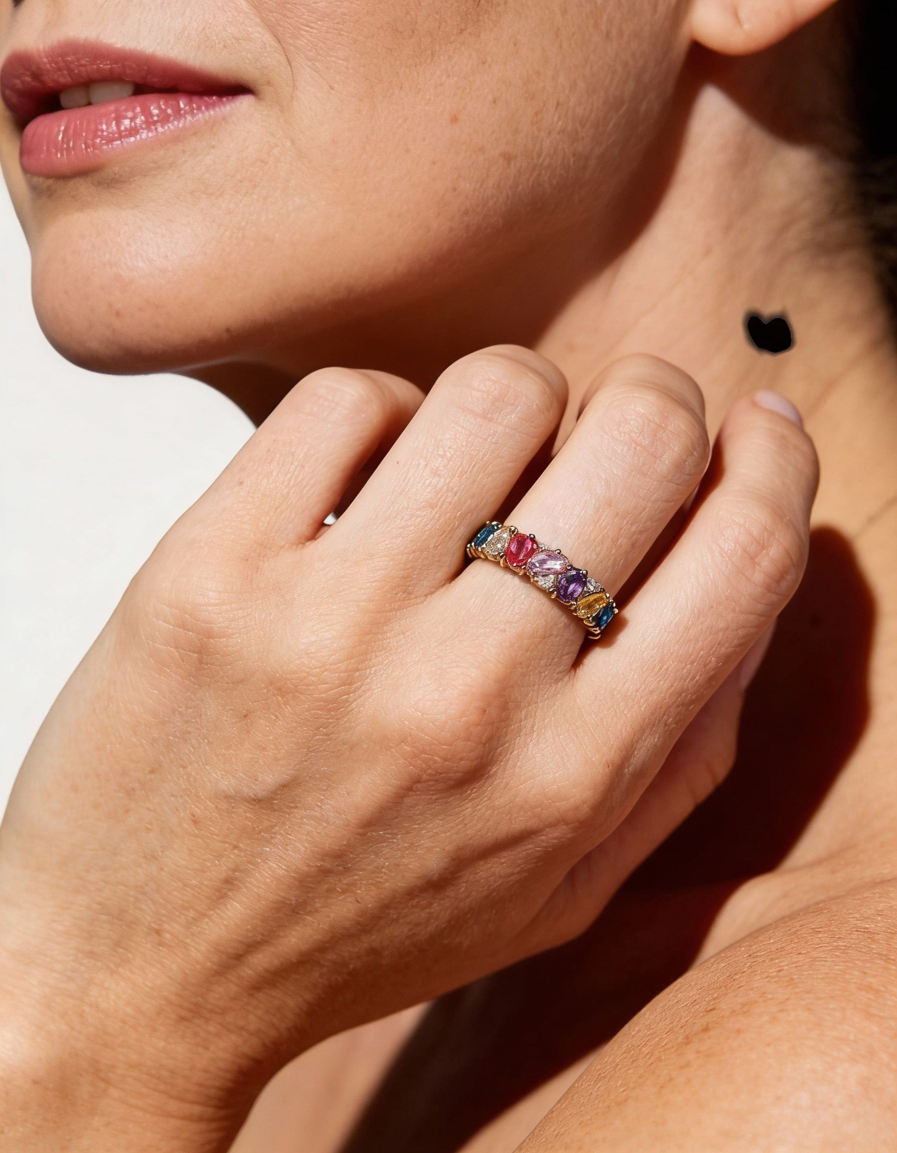 Vintage Multicoloured Cubic Zirconia Ring
