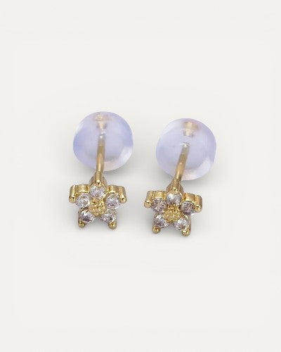 Stud Earrings with Delicate Flower