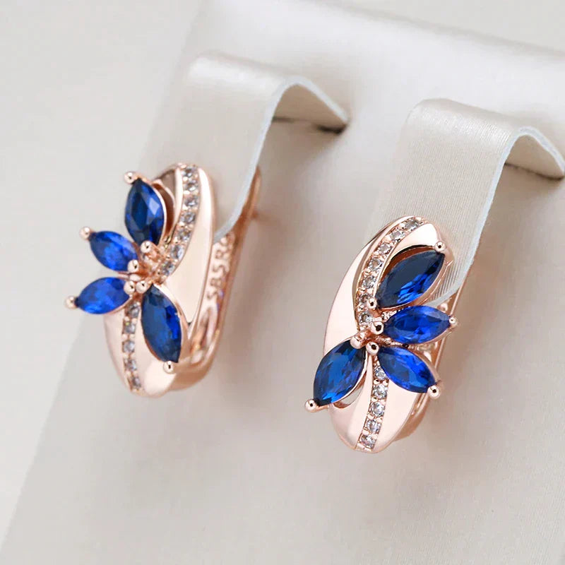 Elegant Blue Crystal Earrings