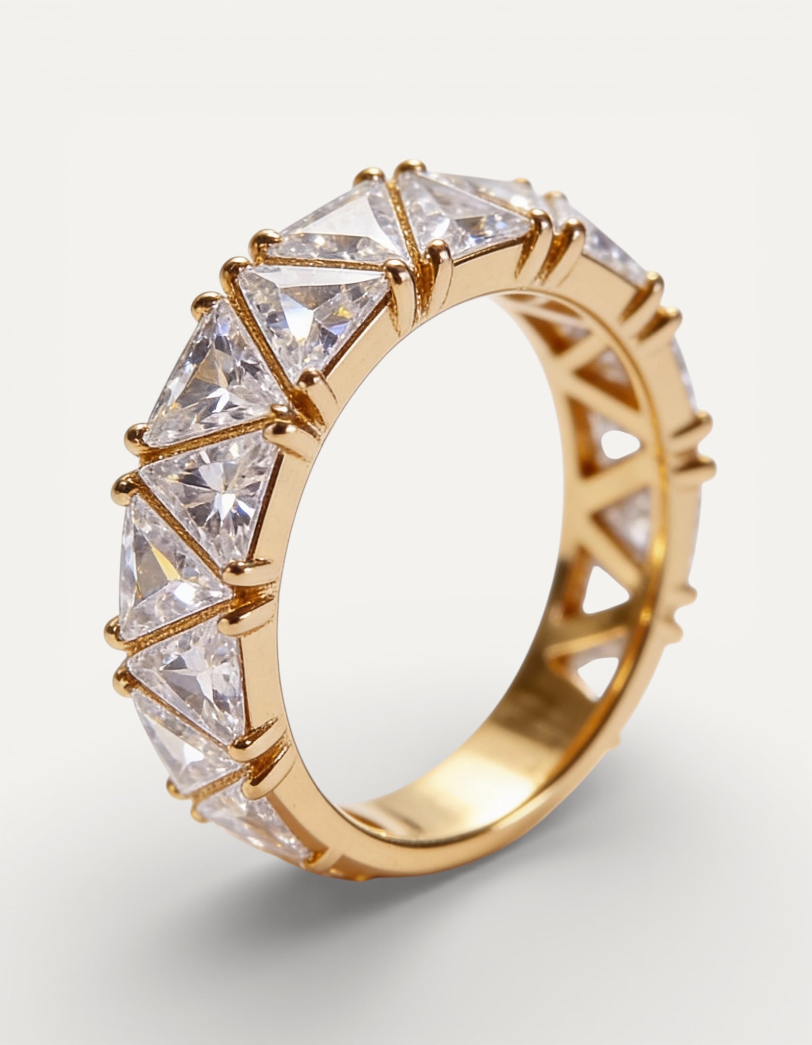 Vintage Triangular Stone Gold Ring