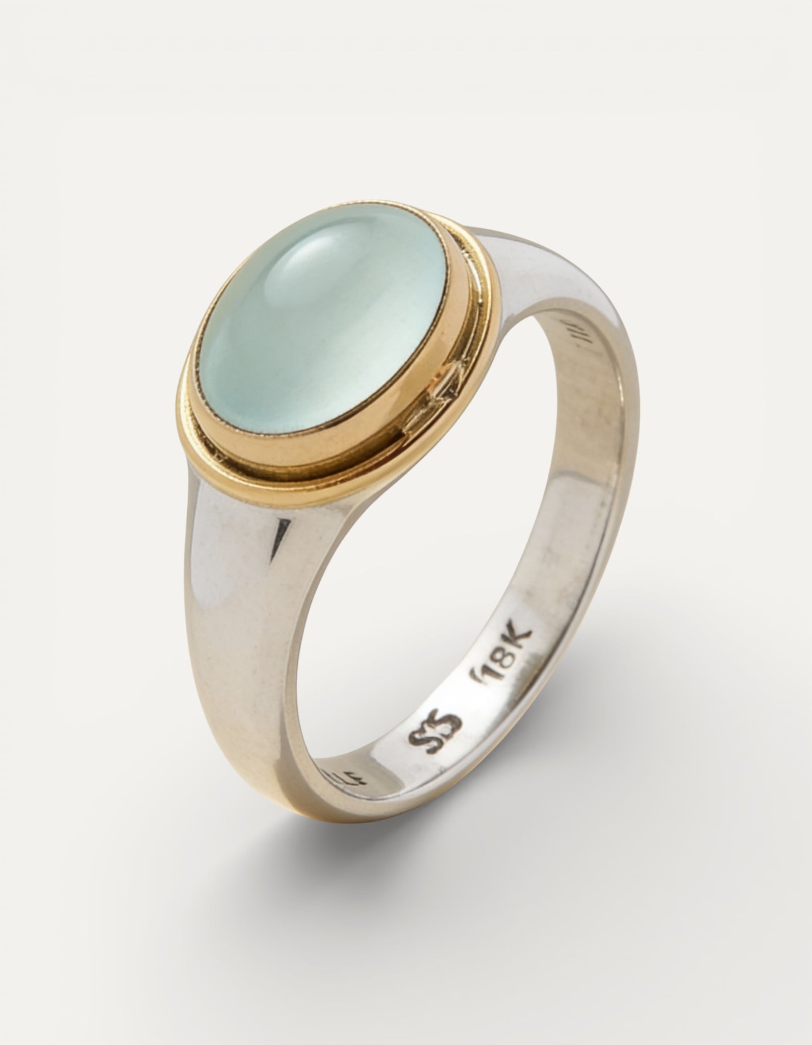 Silver Green Diamond Ring