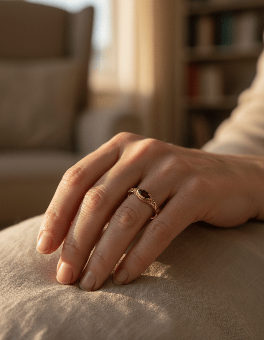 Vintage Gold Red Crystal Ring