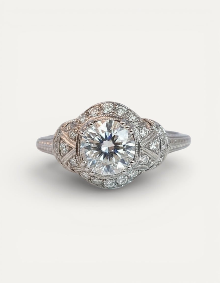 Vintage Silver Crystal Ring