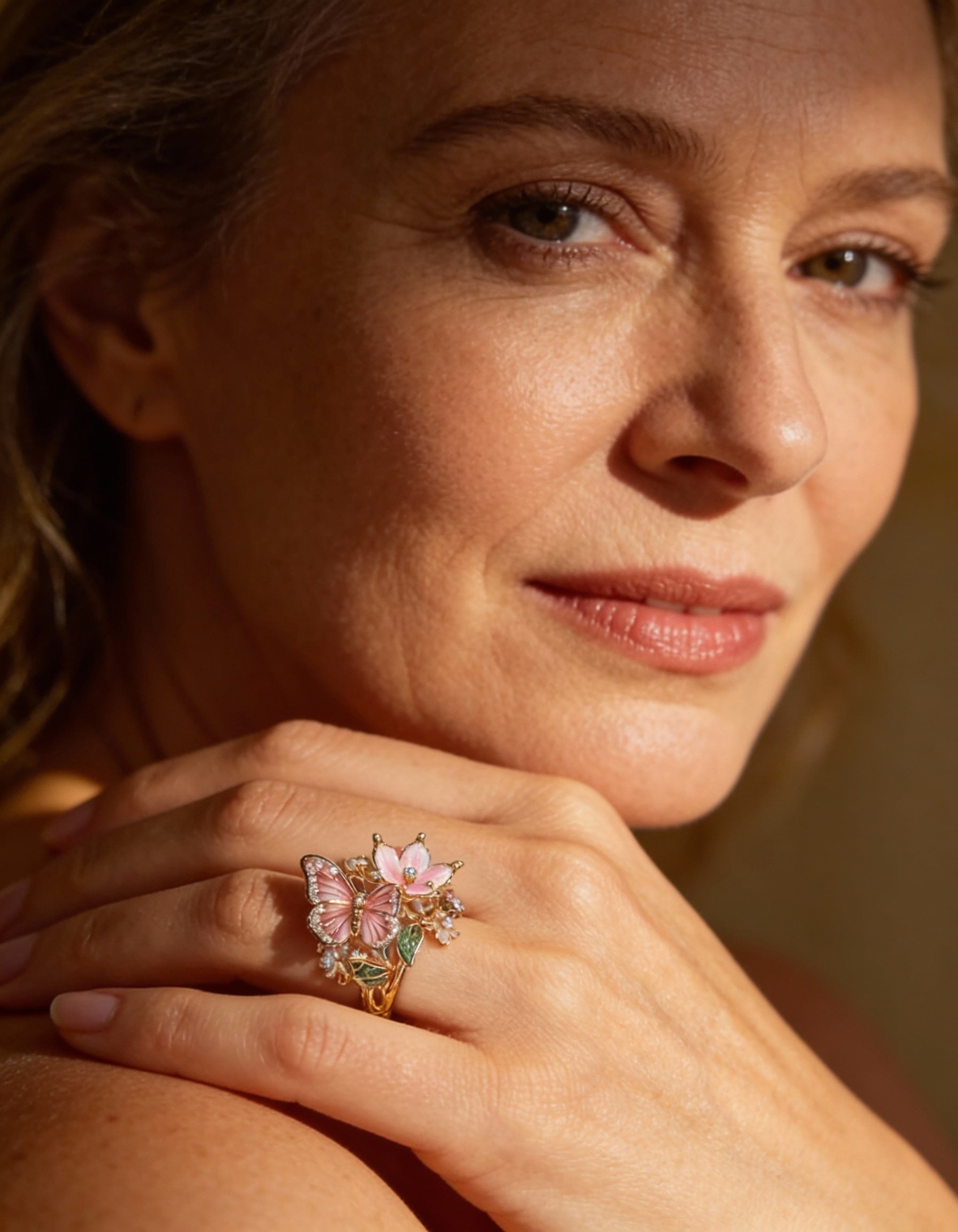 Nature Sparkling Butterfly Cubic Zirconia Ring