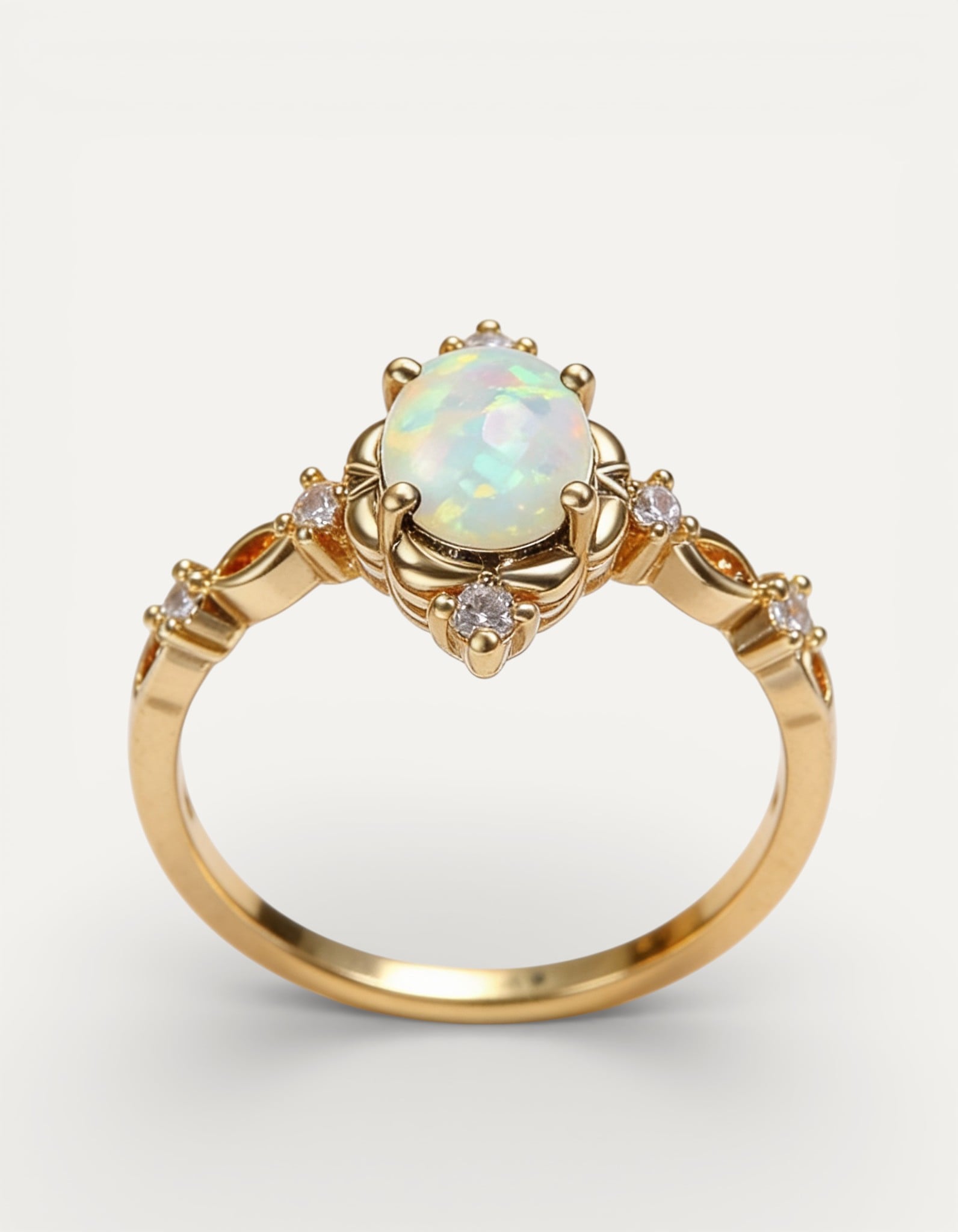 Handcrafted Gold Opal Gemstone Ring