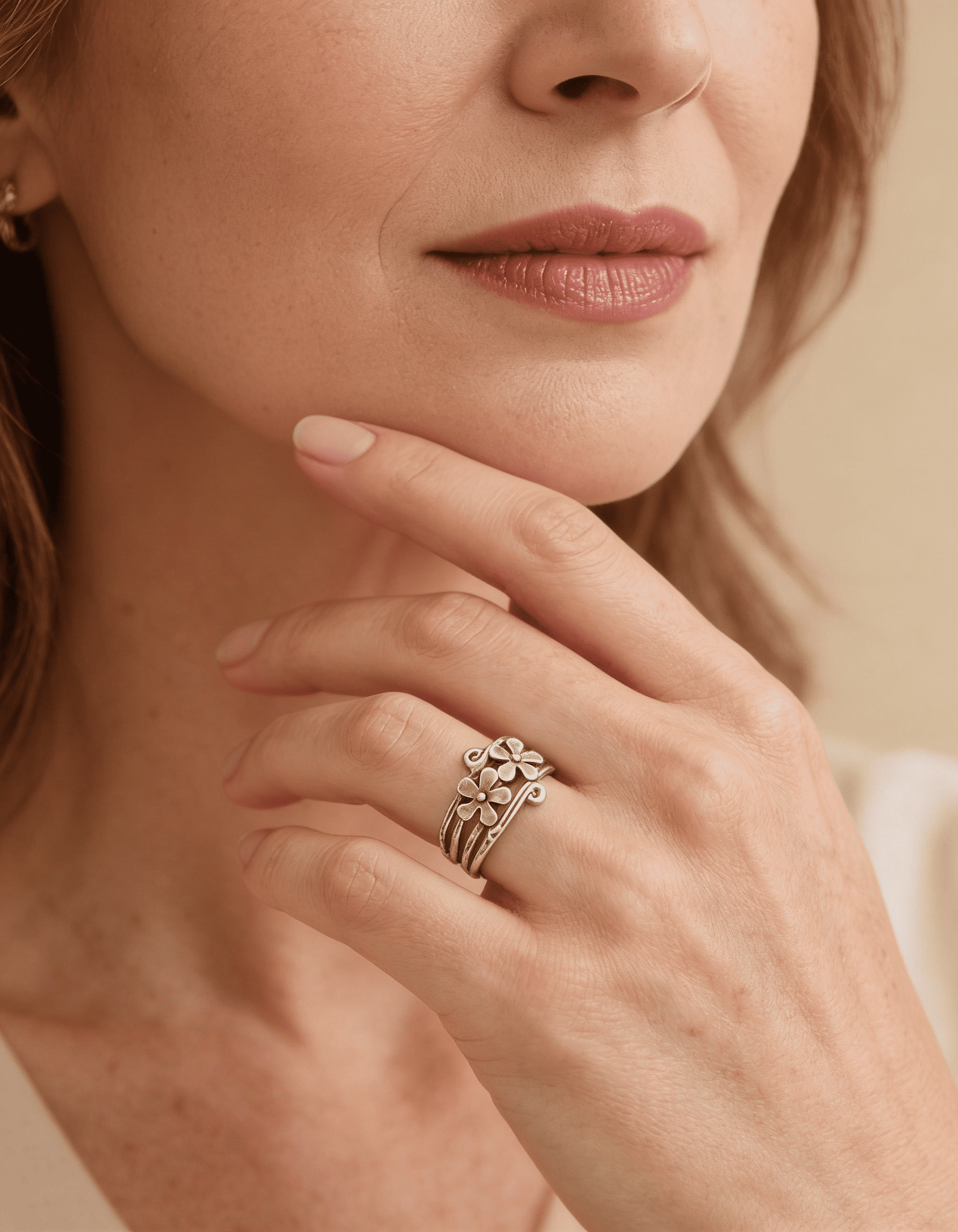 Vintage Silver Flower Ring