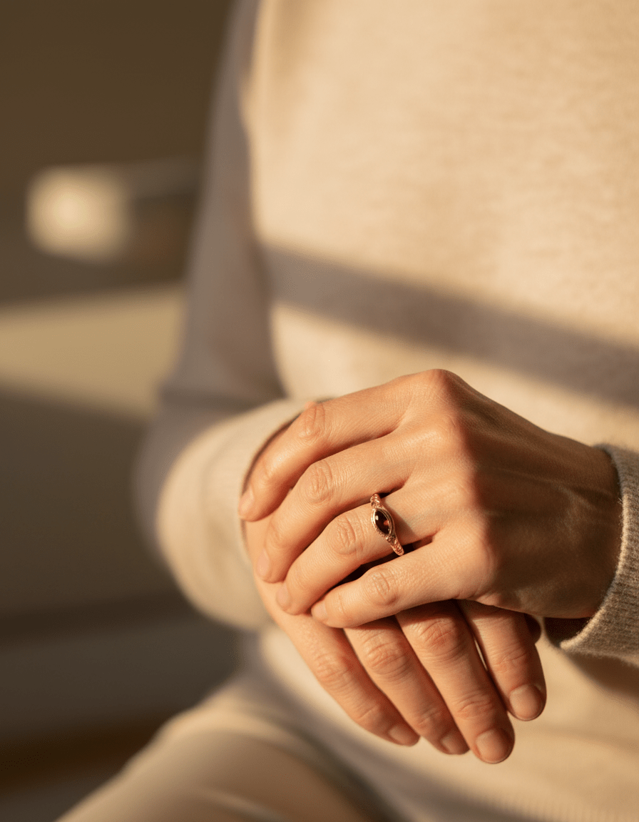 Vintage Gold Red Crystal Ring