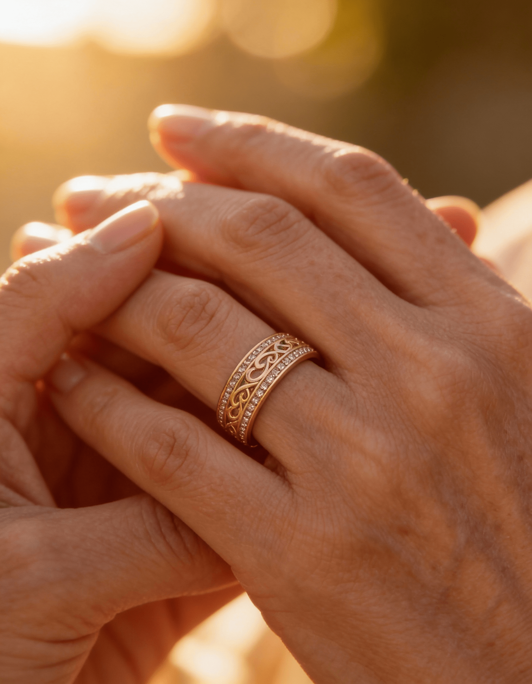 Elegant Hollow Diamond Ring