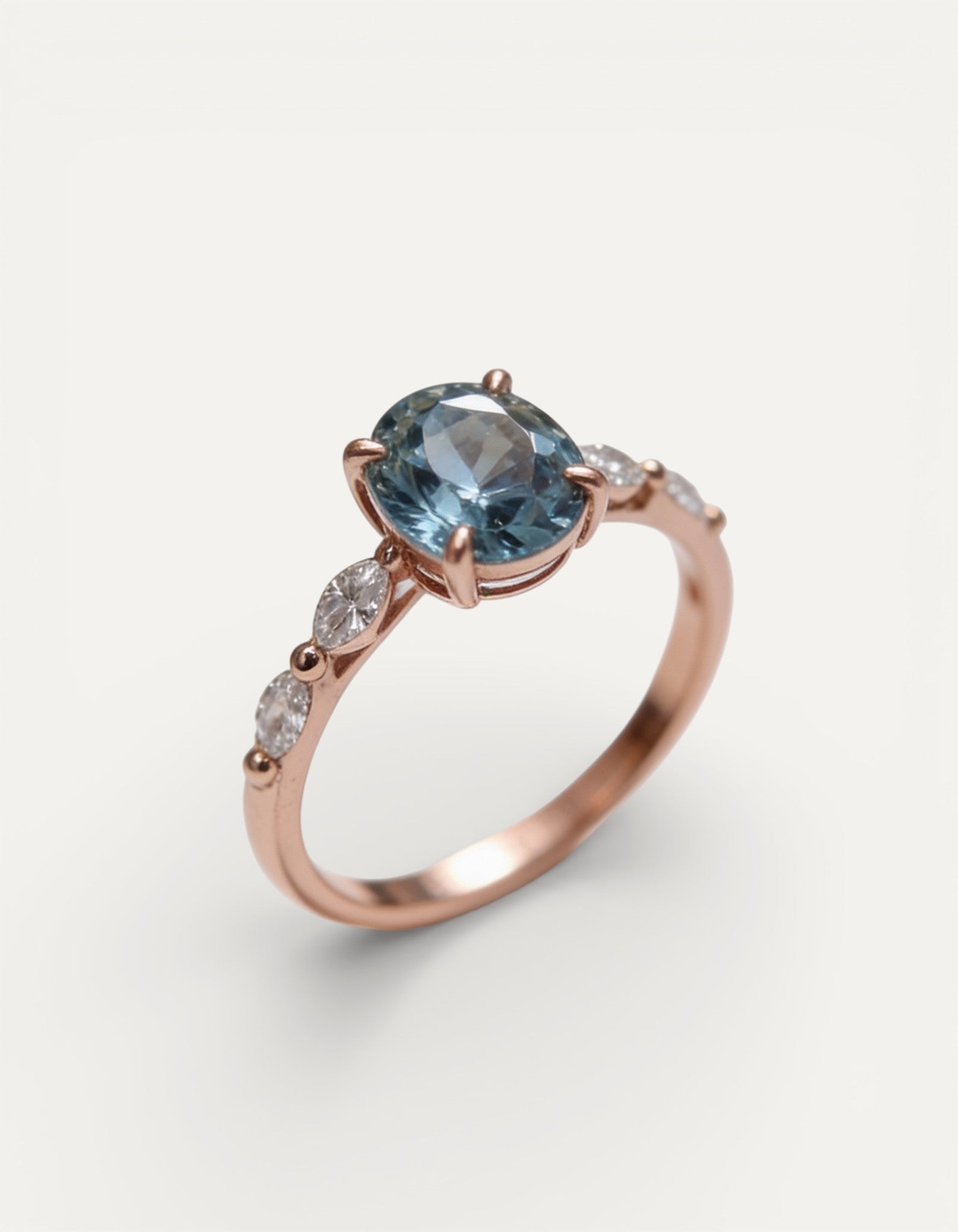 Vintage Rose Gold Sapphire Ring