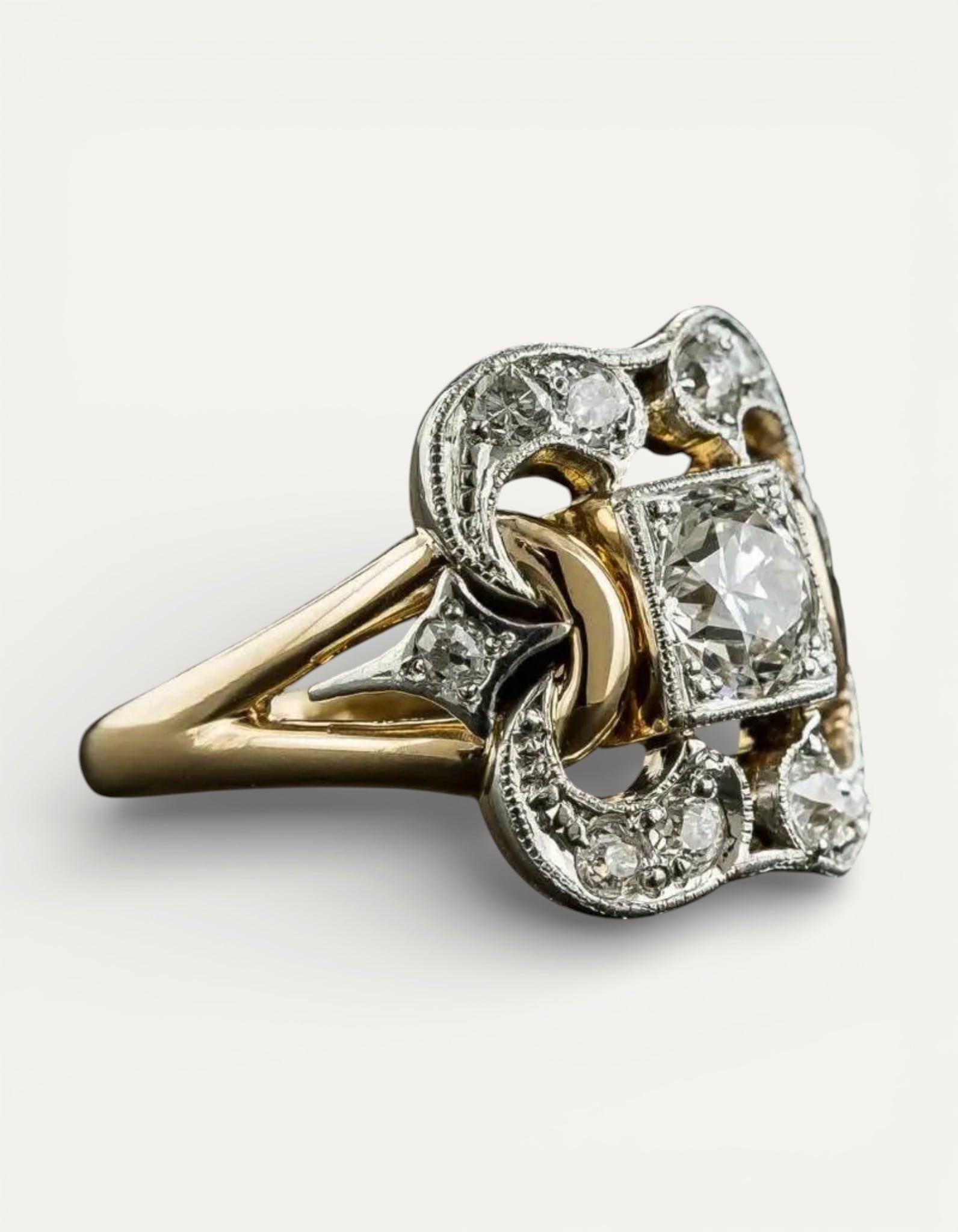 Vintage Gold Cubic Zirconia Ring