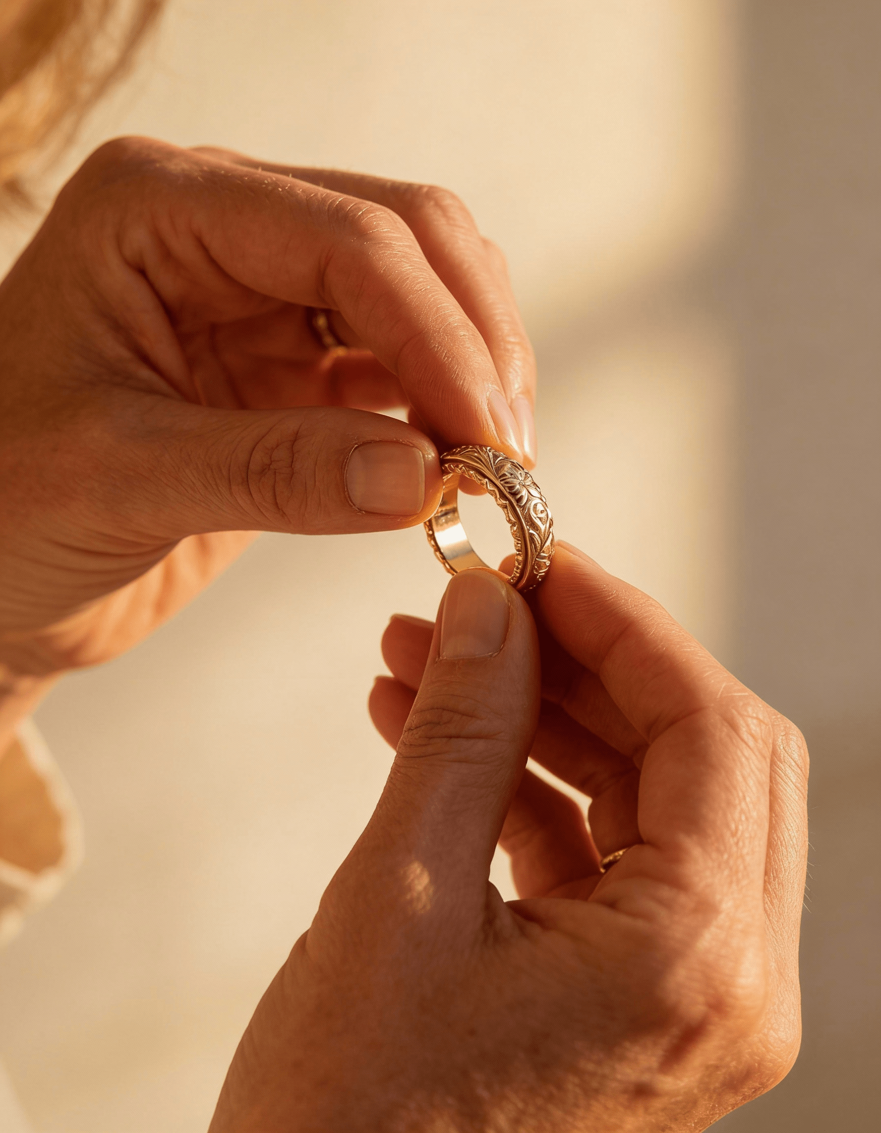 Vintage Gold Pink Flower Ring