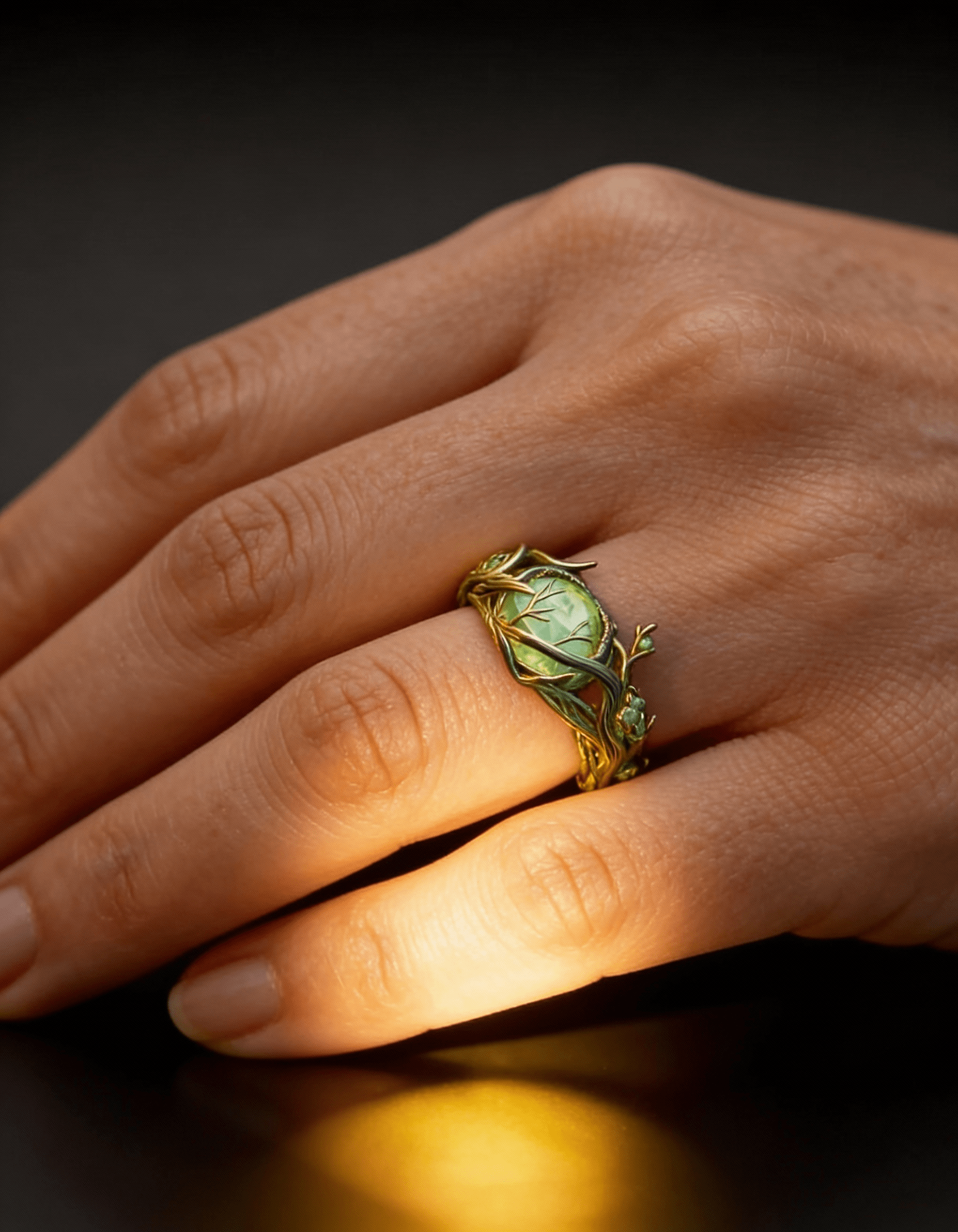 Nature Green Opal Ring