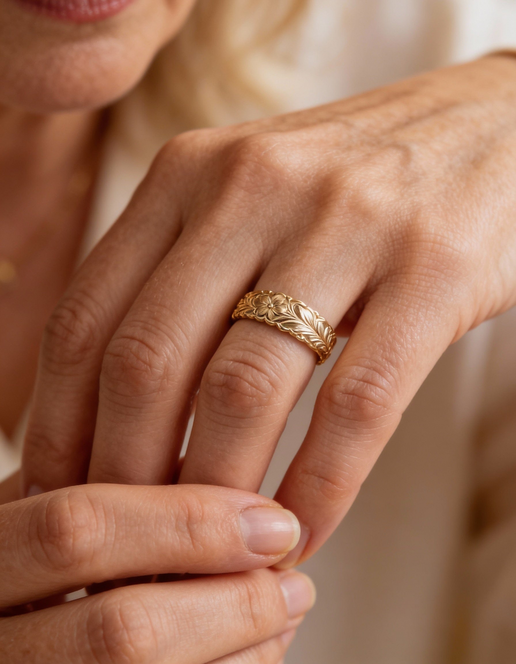 Vintage Gold Flower Ring