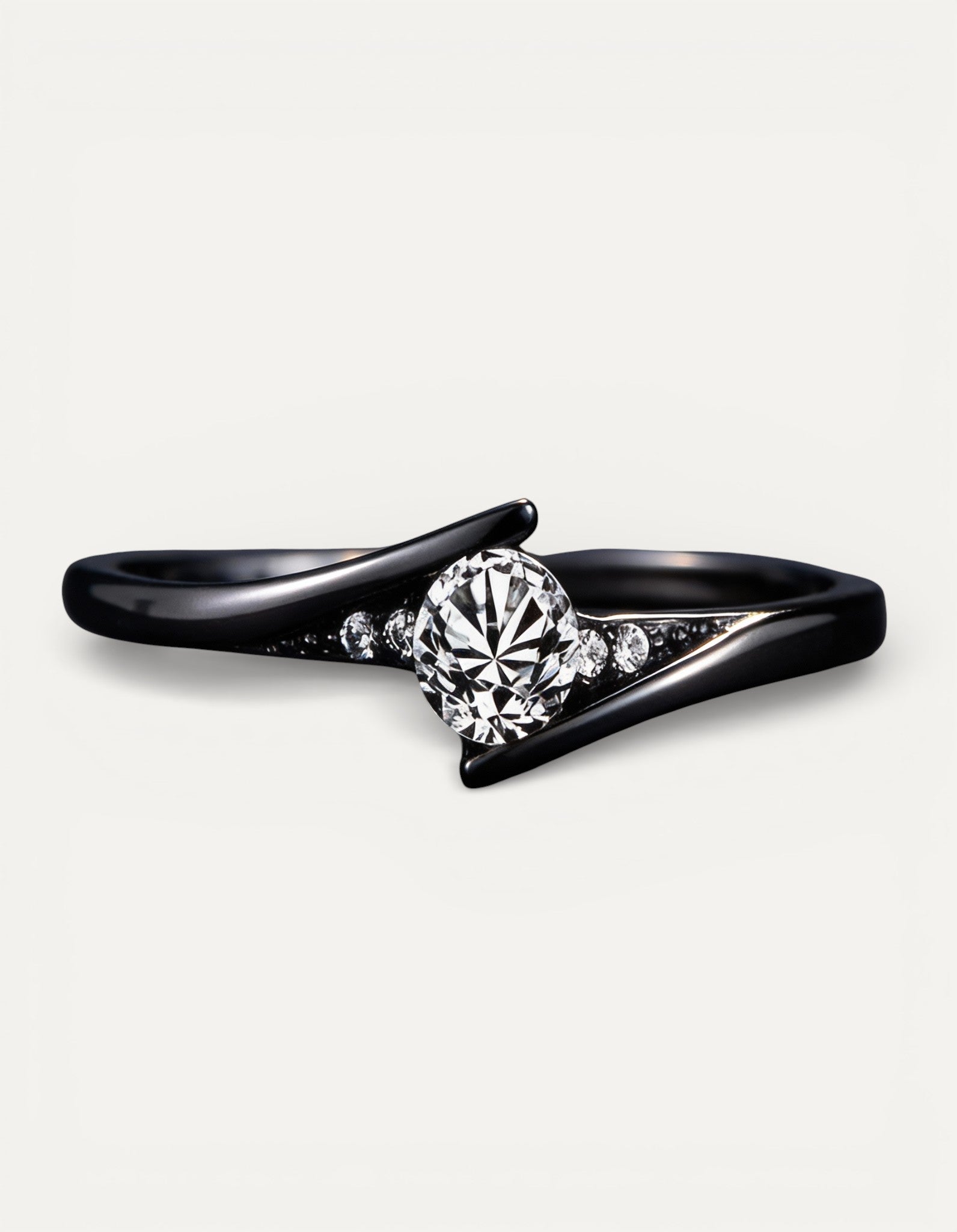 Vintage Black Gold Crystal Ring