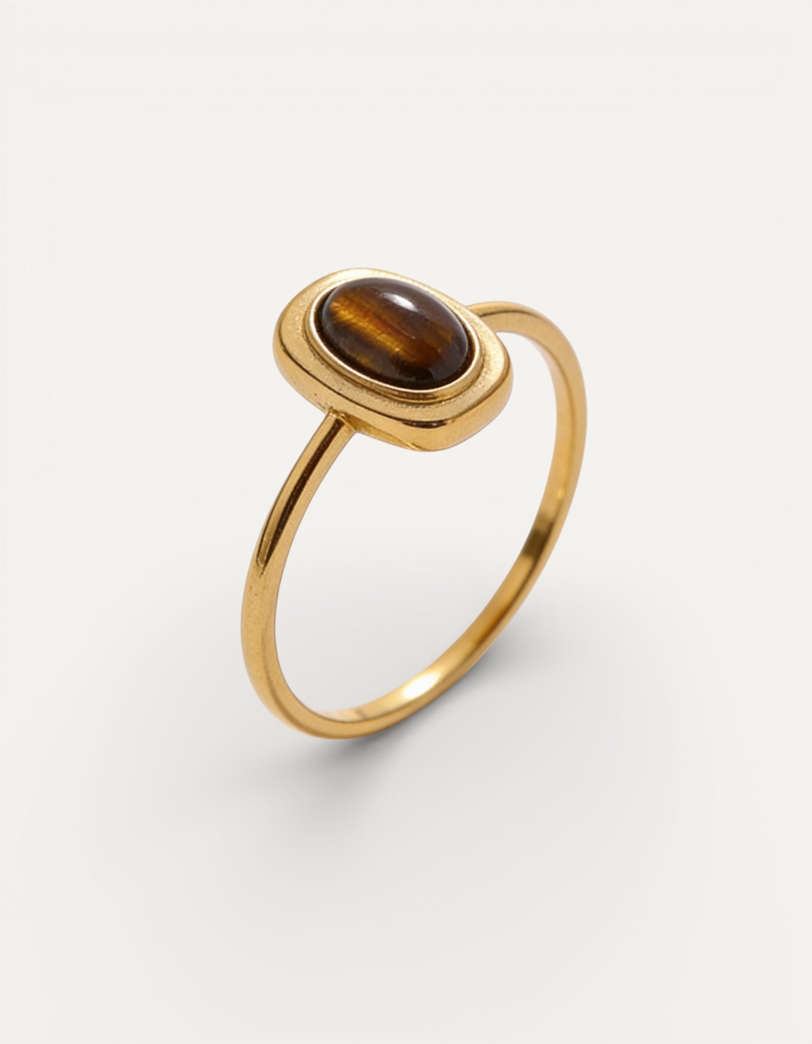 Vintage Gold Brown Gemstone Ring