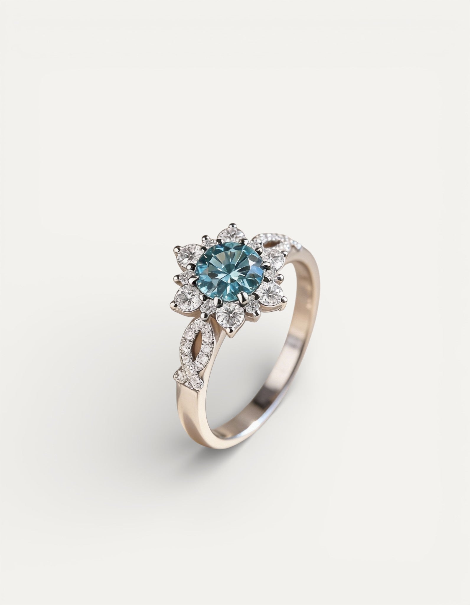 Turquoise Crystal Flower Ring